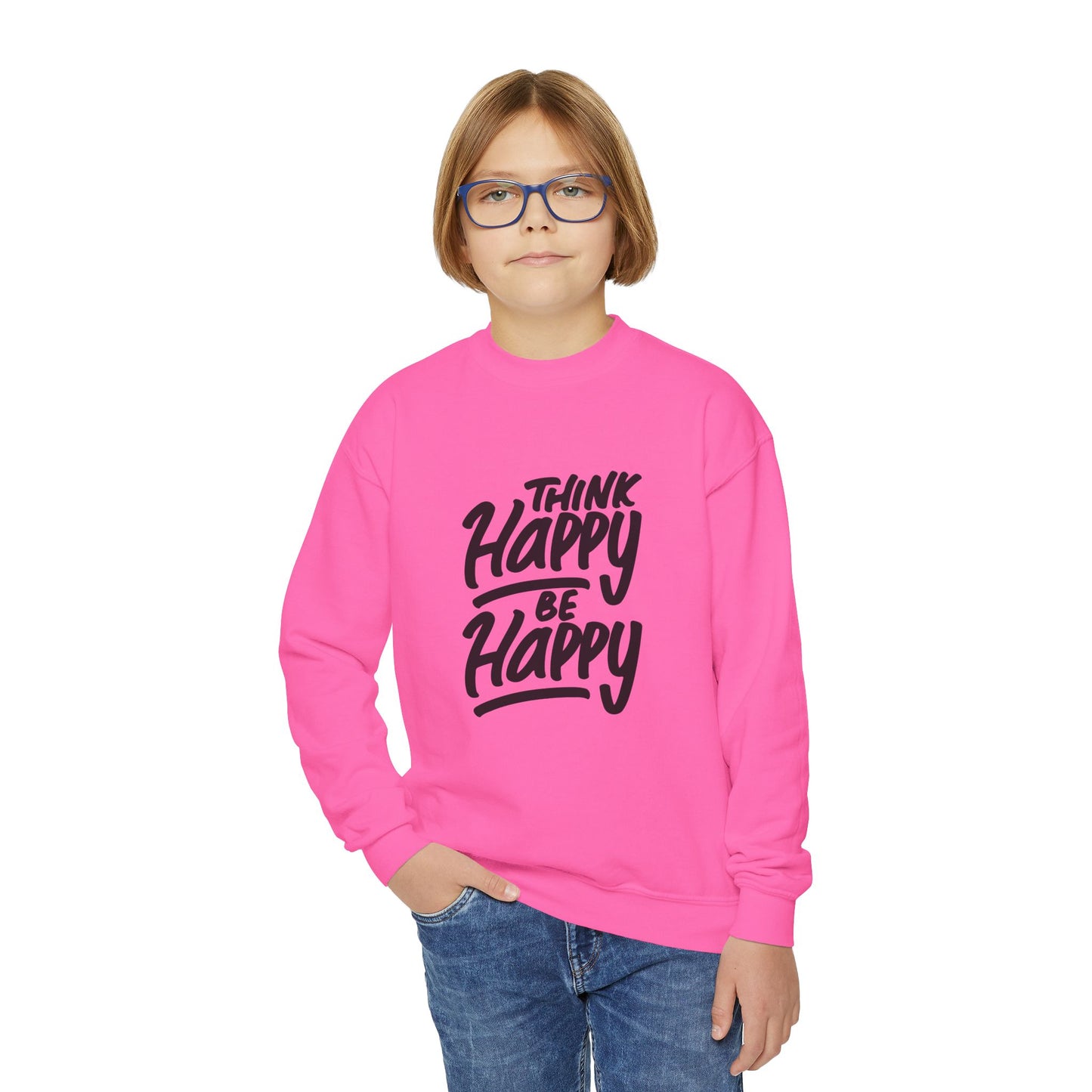 Think Happy Be Happy Youth Crewneck Sweatshirt