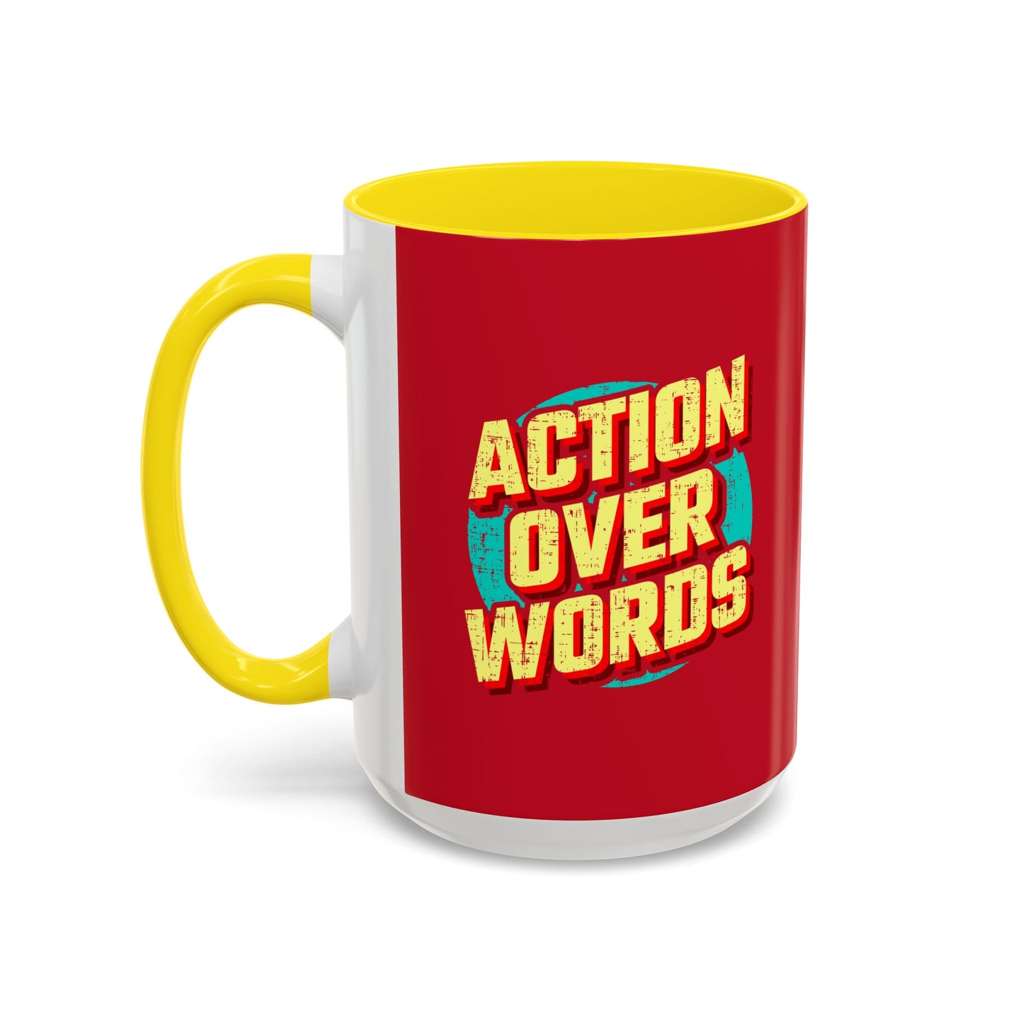 Action Over Words Accent Coffee Mug (11, 15oz)