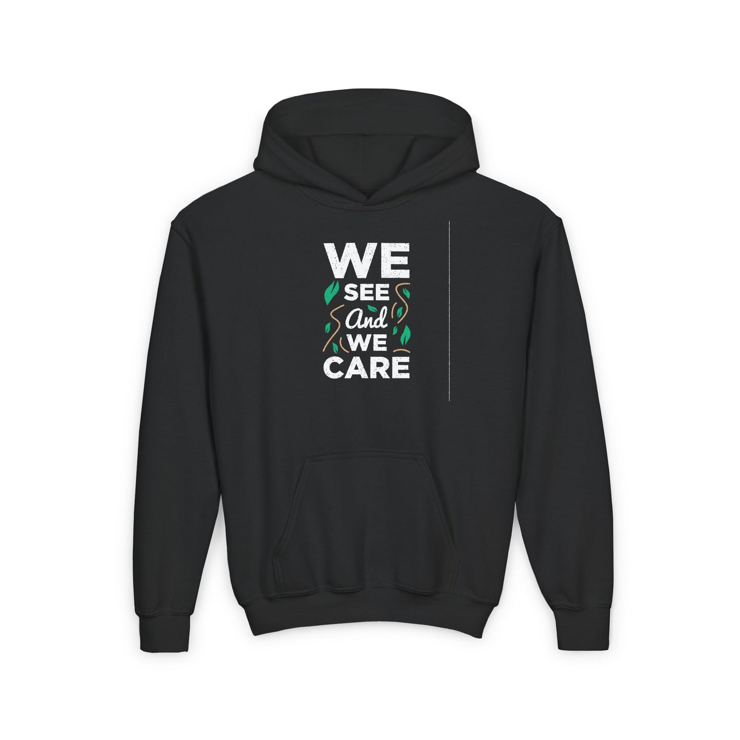 We See And We Care Youth Heavy Blend Hooded Sweatshirt