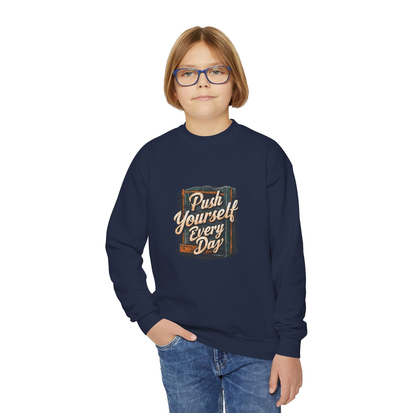 Push Yourself Every Day Youth Crewneck Sweatshirt