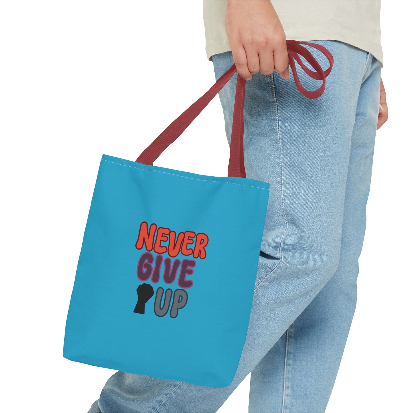 Never Give Up Tote Bag (AOP)