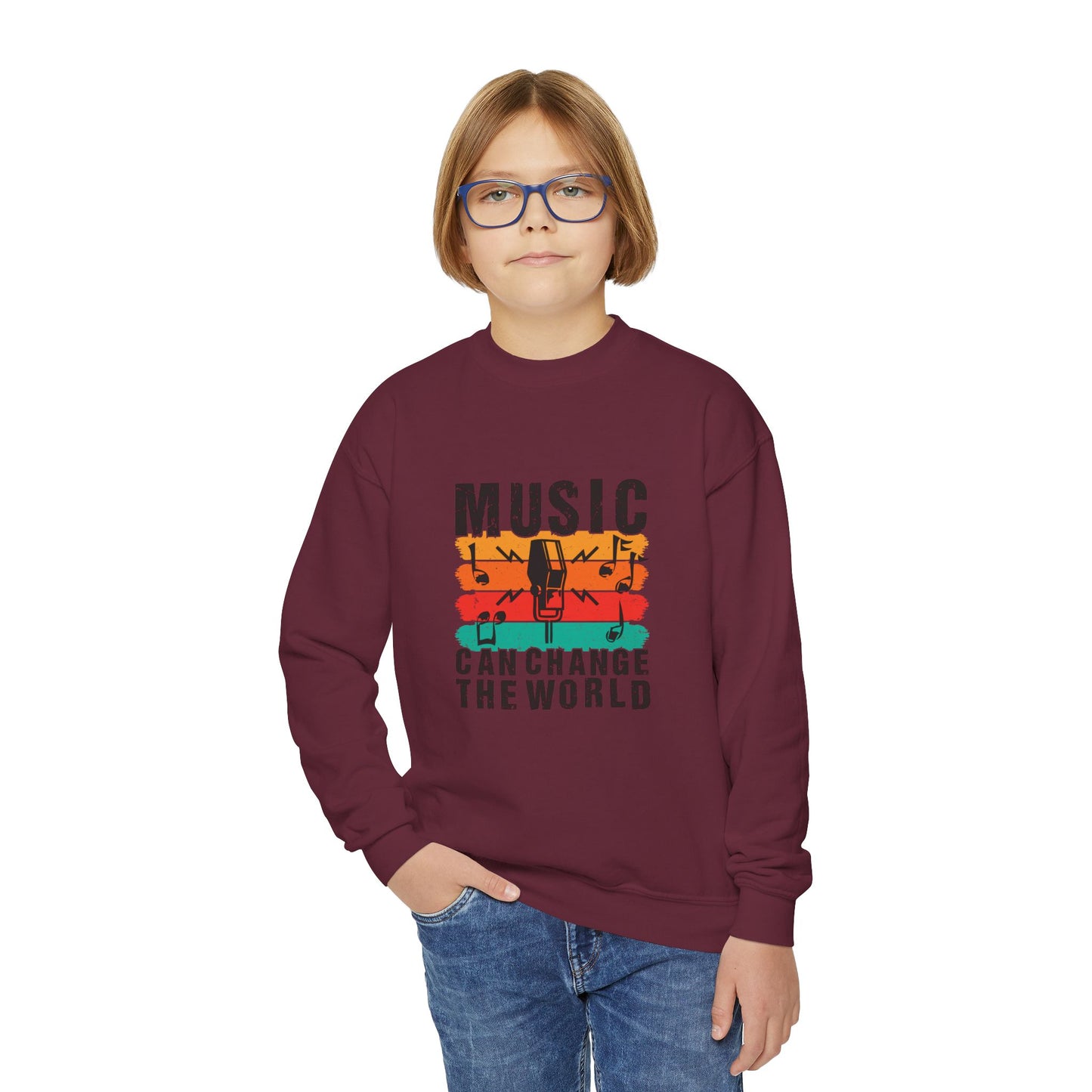 Music Can Change The World Youth Crewneck Sweatshirt