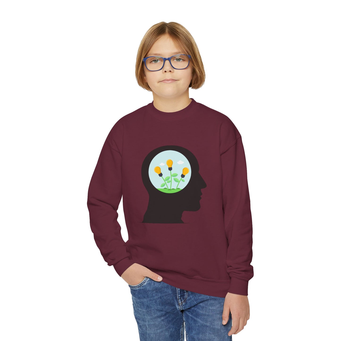 Mindset And Positive Thoughts Youth Crewneck Sweatshirt