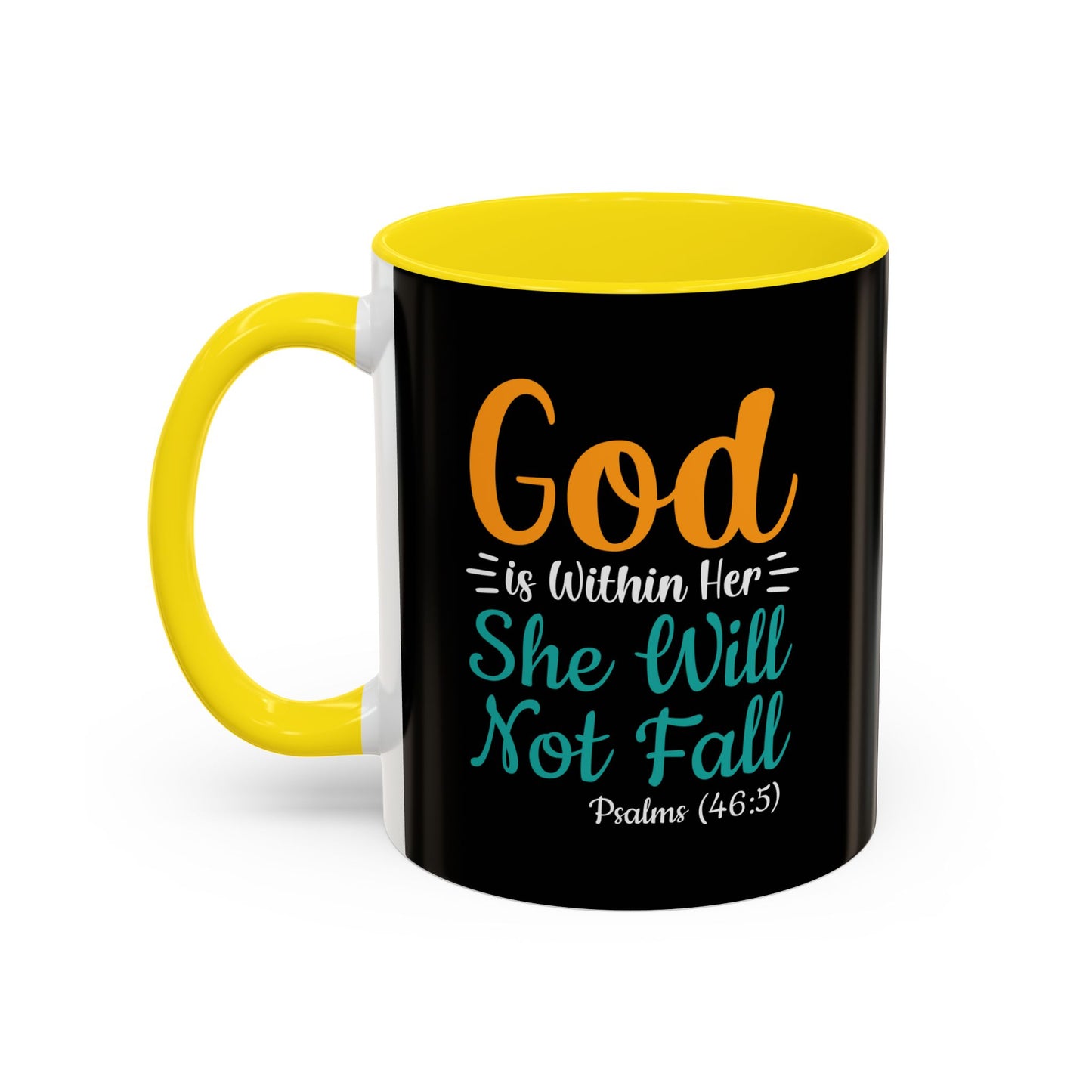 God Is Within Her She Will Not Fall Accent Coffee Mug (11, 15oz)