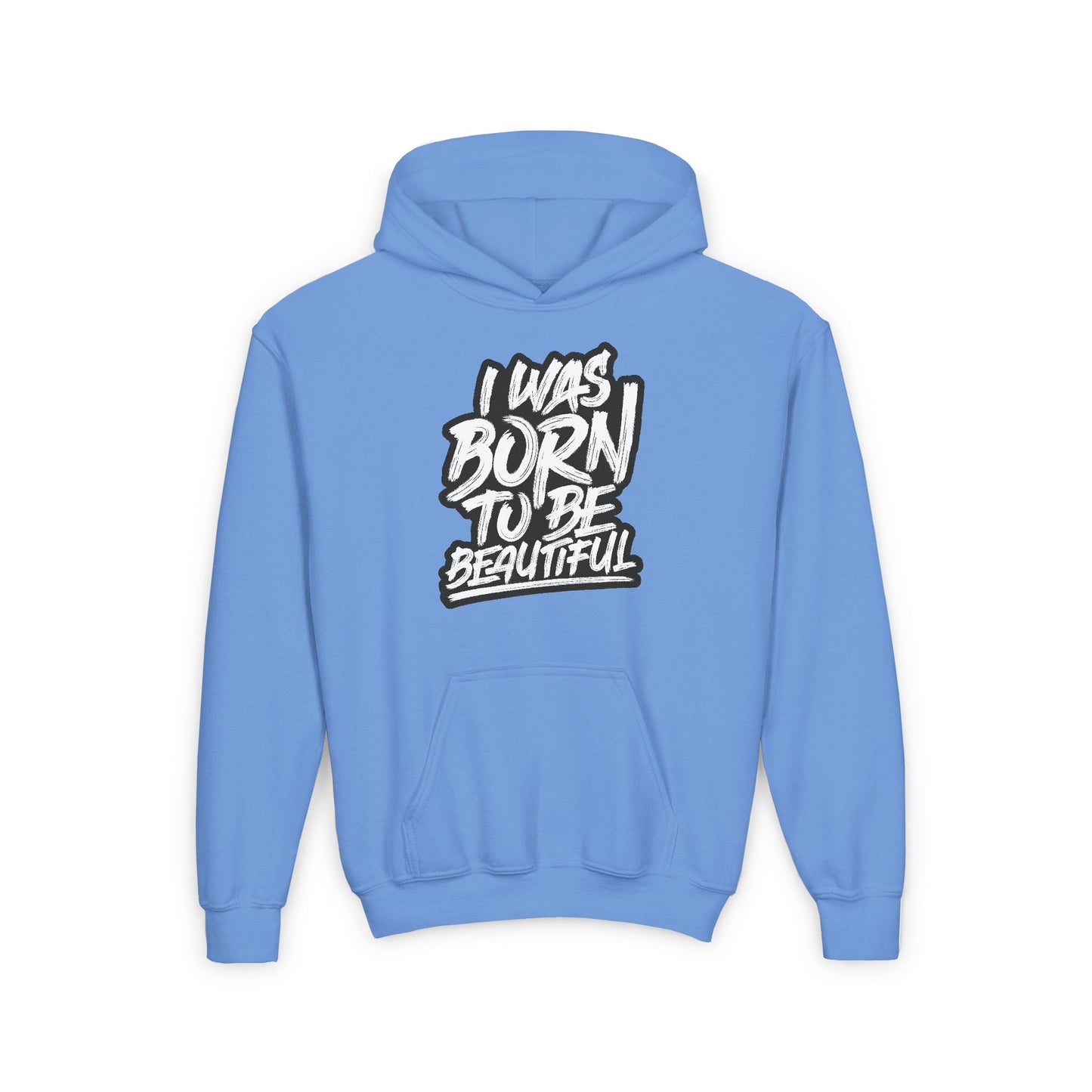 I Was Born To Be Beautiful Youth Heavy Blend Hooded Sweatshirt
