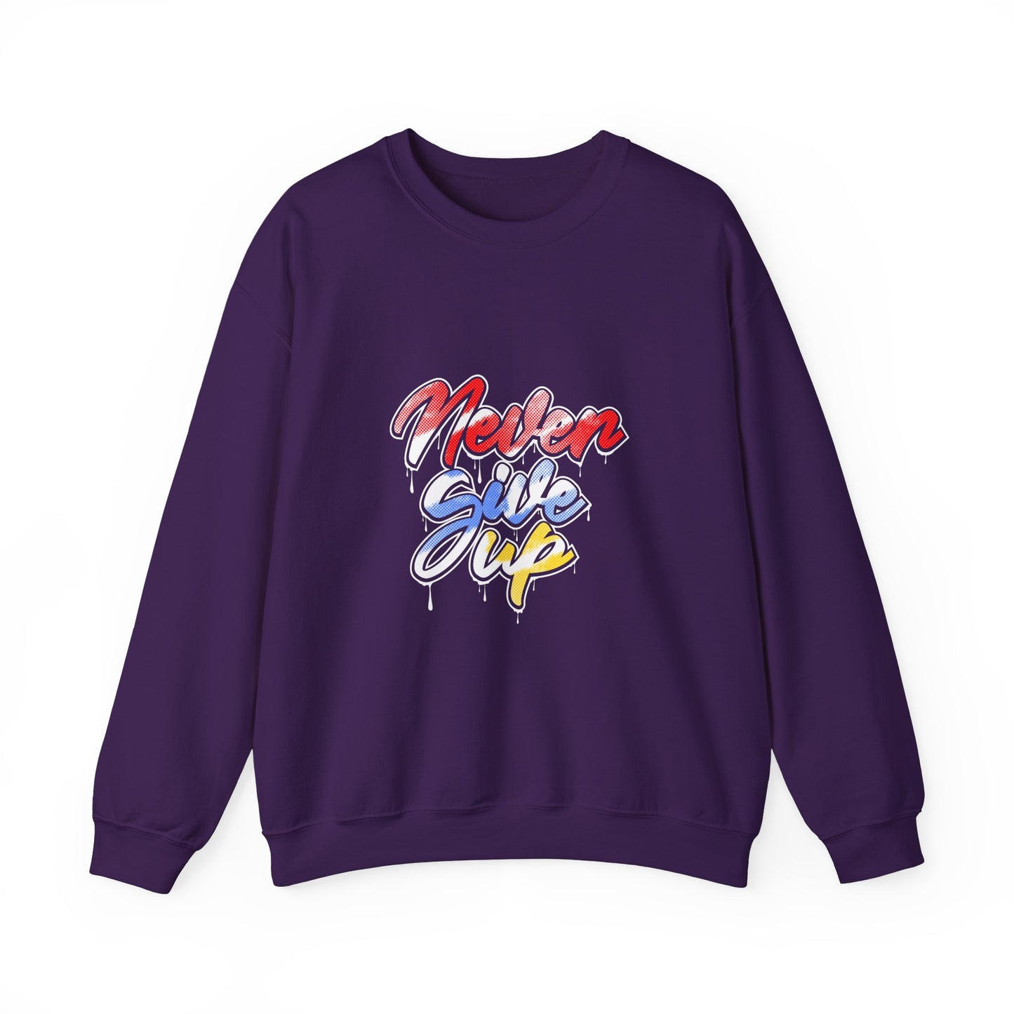 Never Give Up Unisex Heavy Blend™ Crewneck Sweatshirt