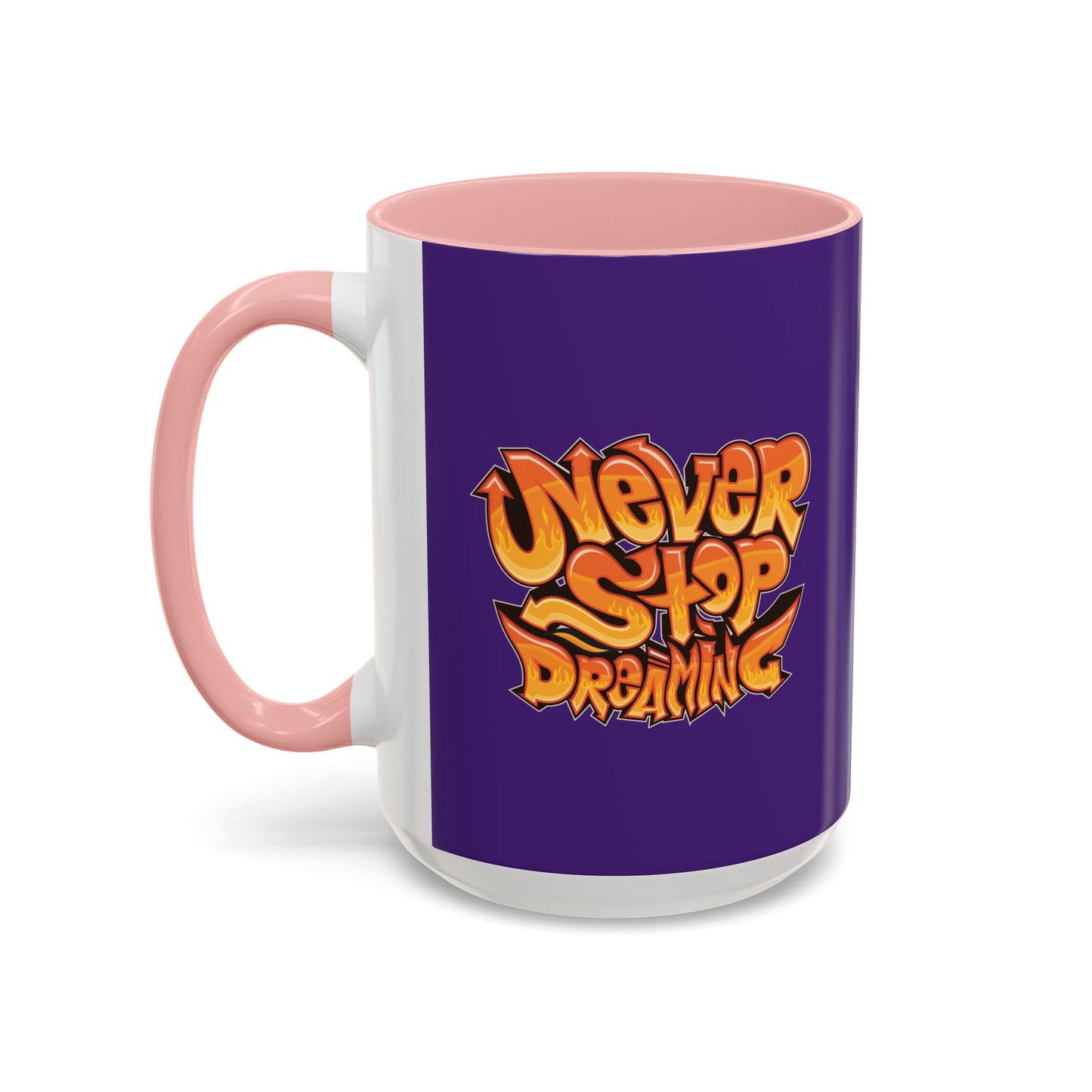 Never Stop Dreaming Accent Coffee Mug (11, 15oz)
