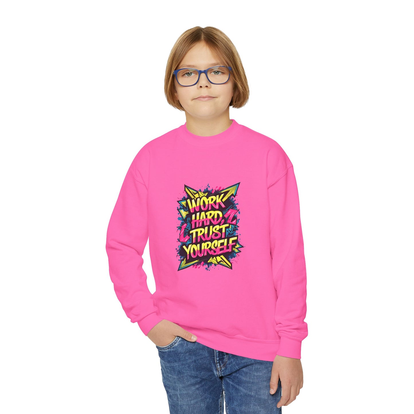 Work Hard Trust Yourself Youth Crewneck Sweatshirt
