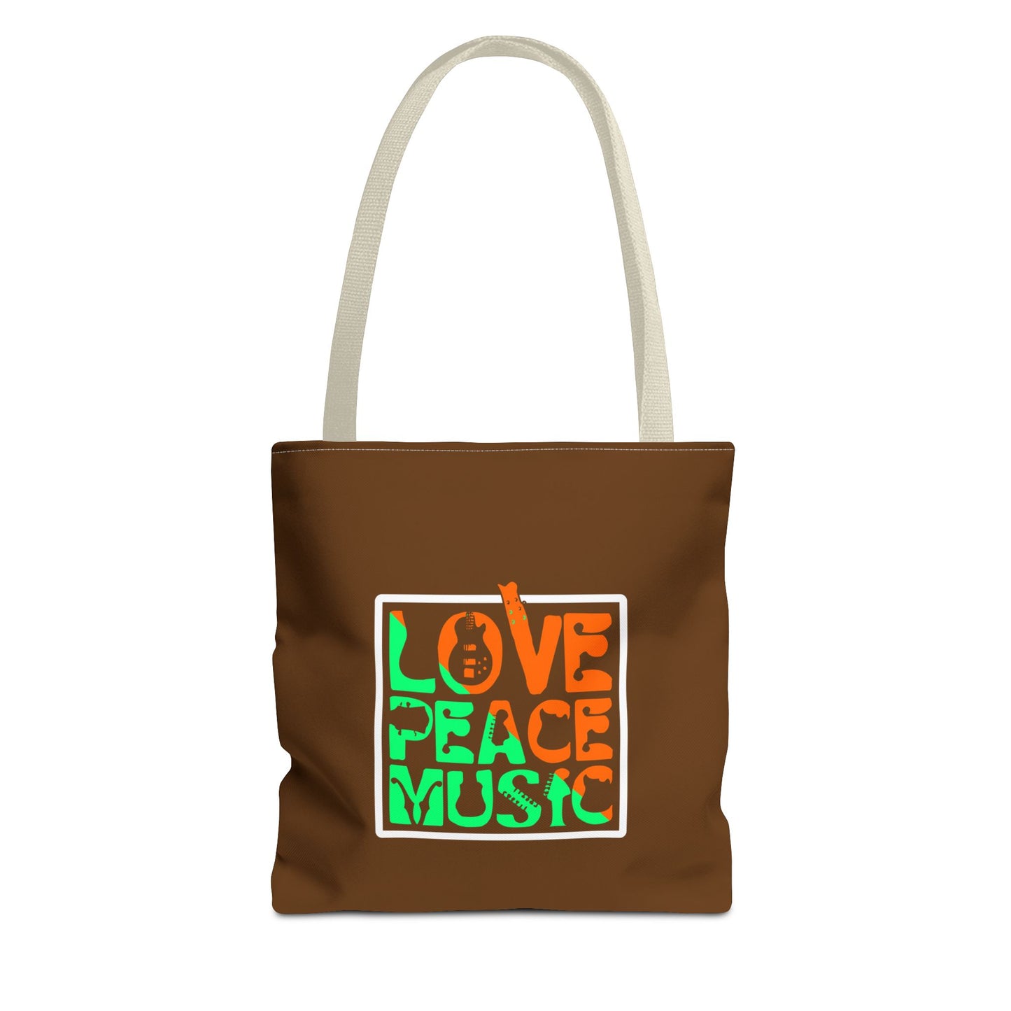 Love Peace Music Tote Bag (AOP)