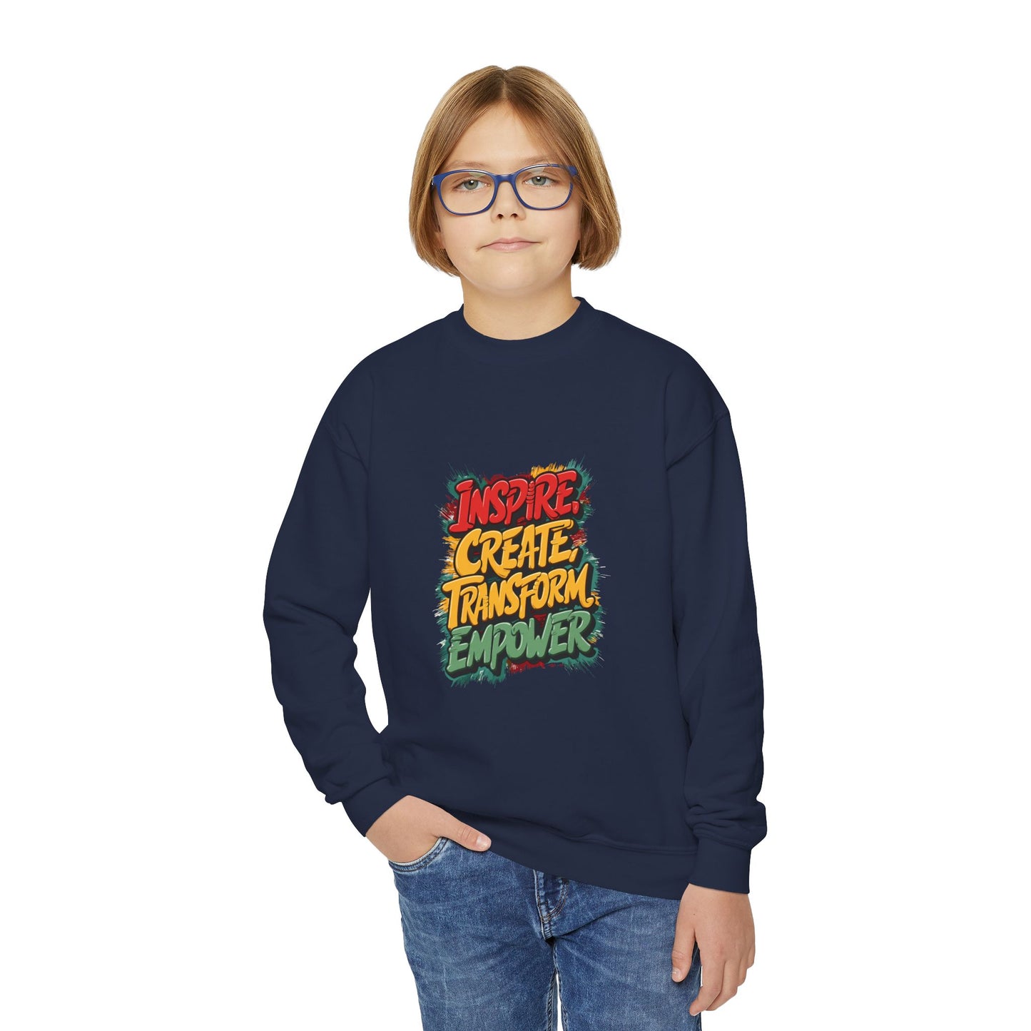 Inspire Create Transform Empower Youth Crewneck Sweatshirt