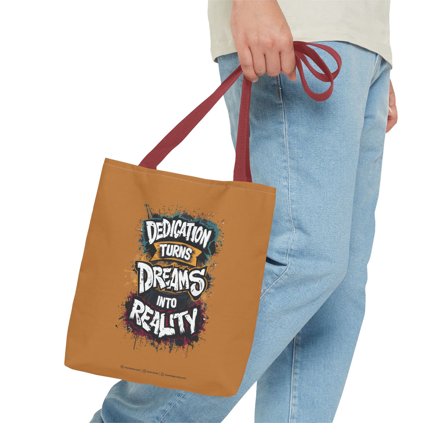 Dedication Turns Dreams Into Reality Tote Bag (AOP)