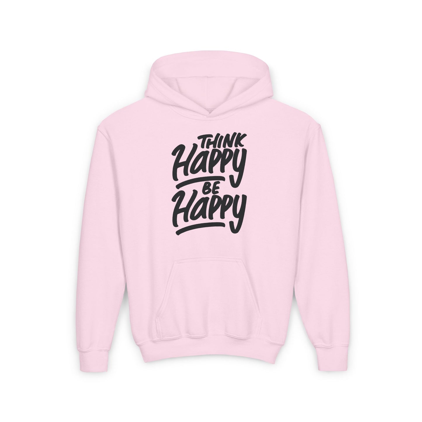 Think Happy Be Happy Youth Heavy Blend Hooded Sweatshirt