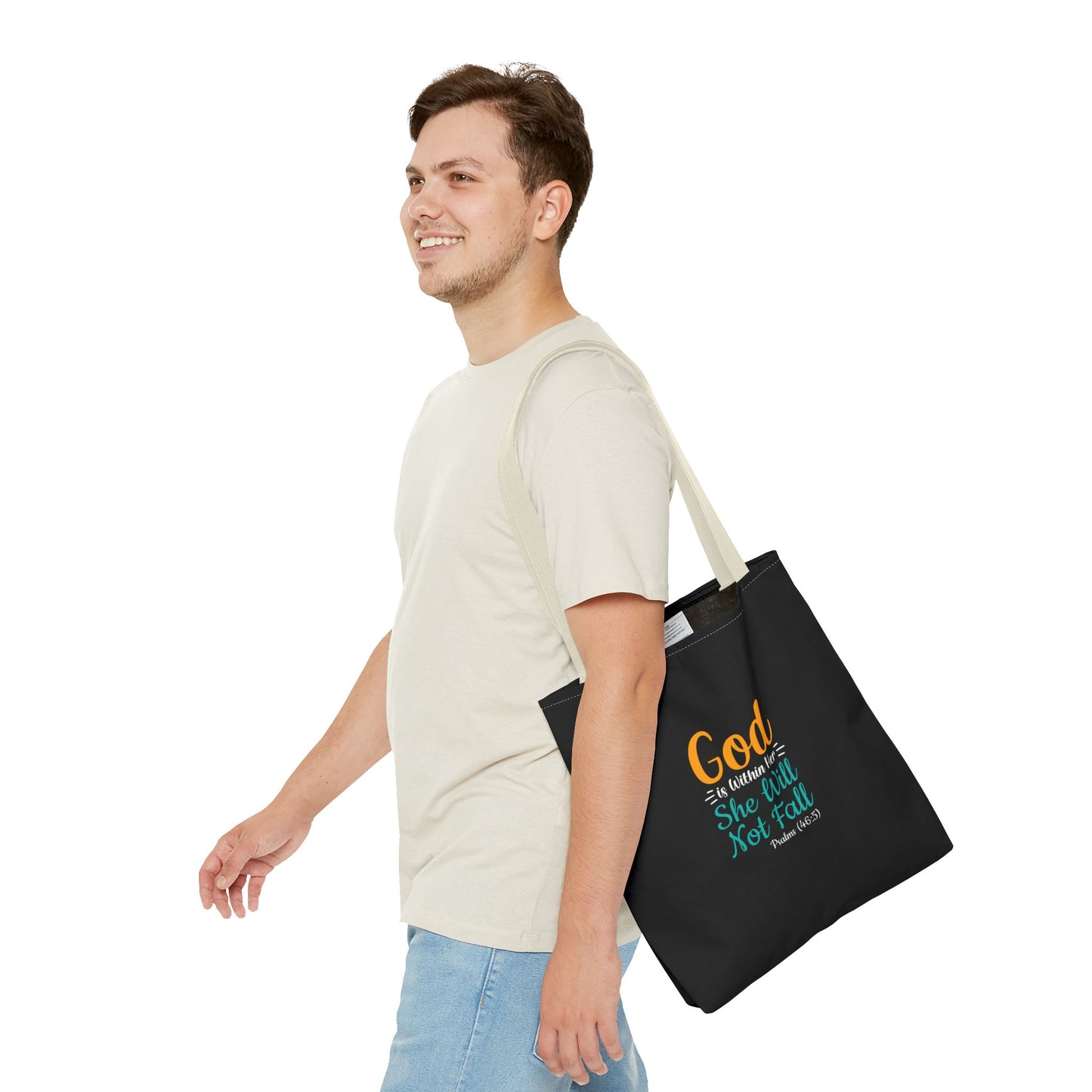 God Is Within Her She Will Not Fall Tote Bag (AOP)