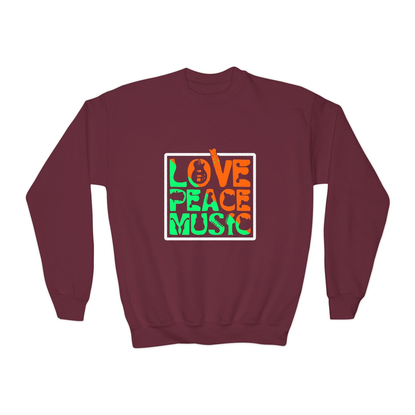 Love Peace Music Youth Crewneck Sweatshirt