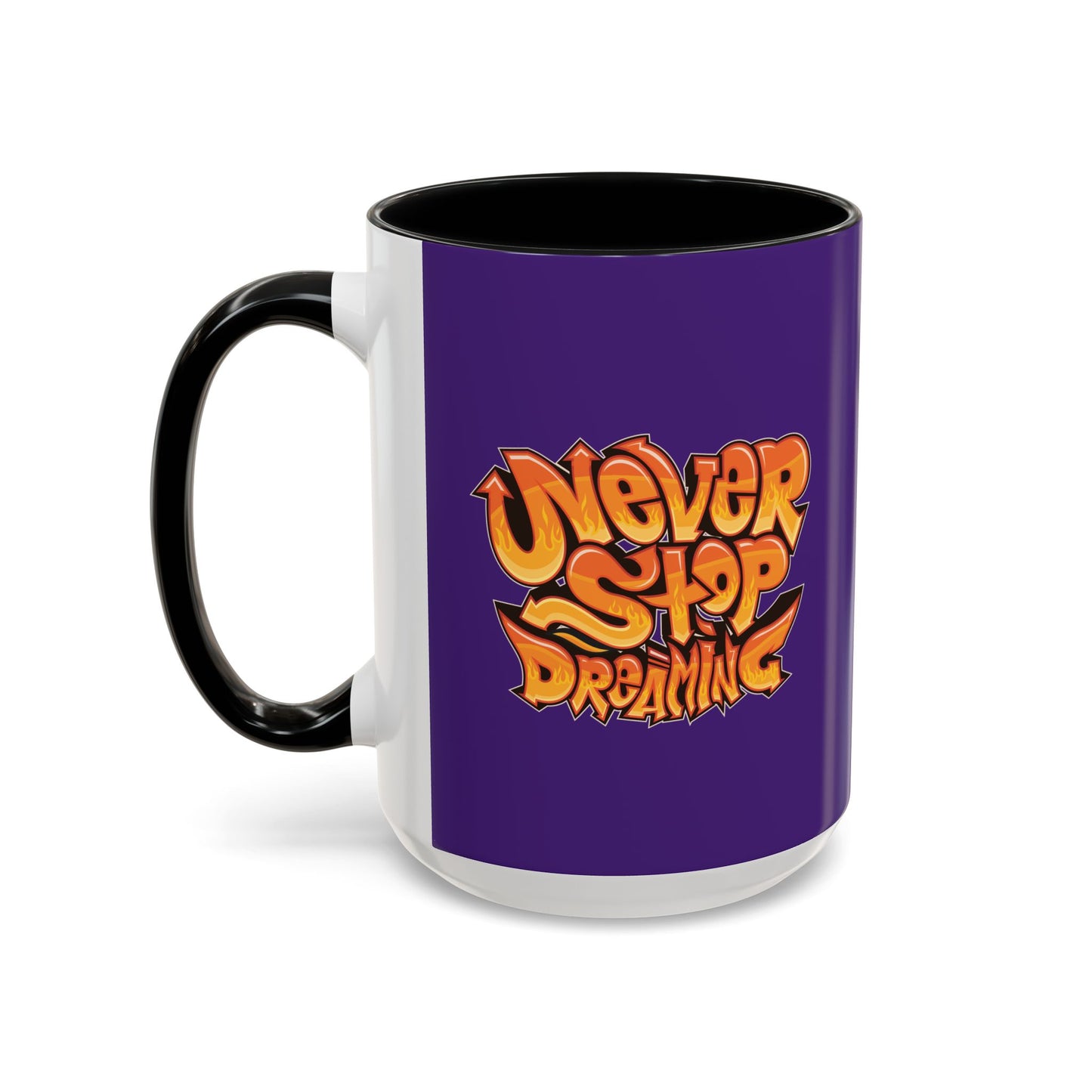 Never Stop Dreaming Accent Coffee Mug (11, 15oz)