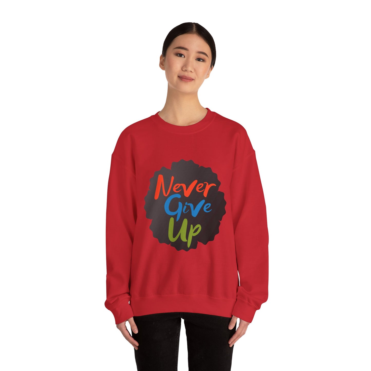 Never Give Up Unisex Heavy Blend™ Crewneck Sweatshirt