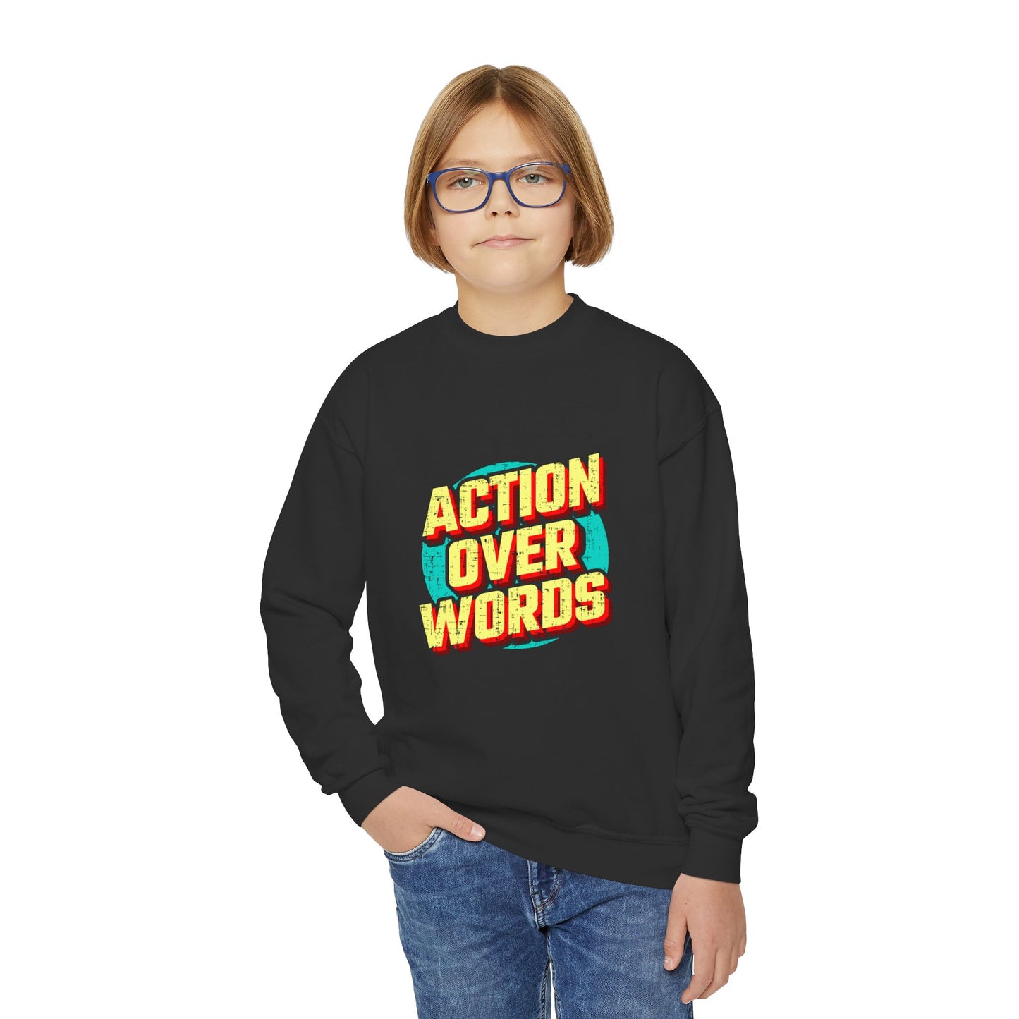 Action Over Words Youth Crewneck Sweatshirt