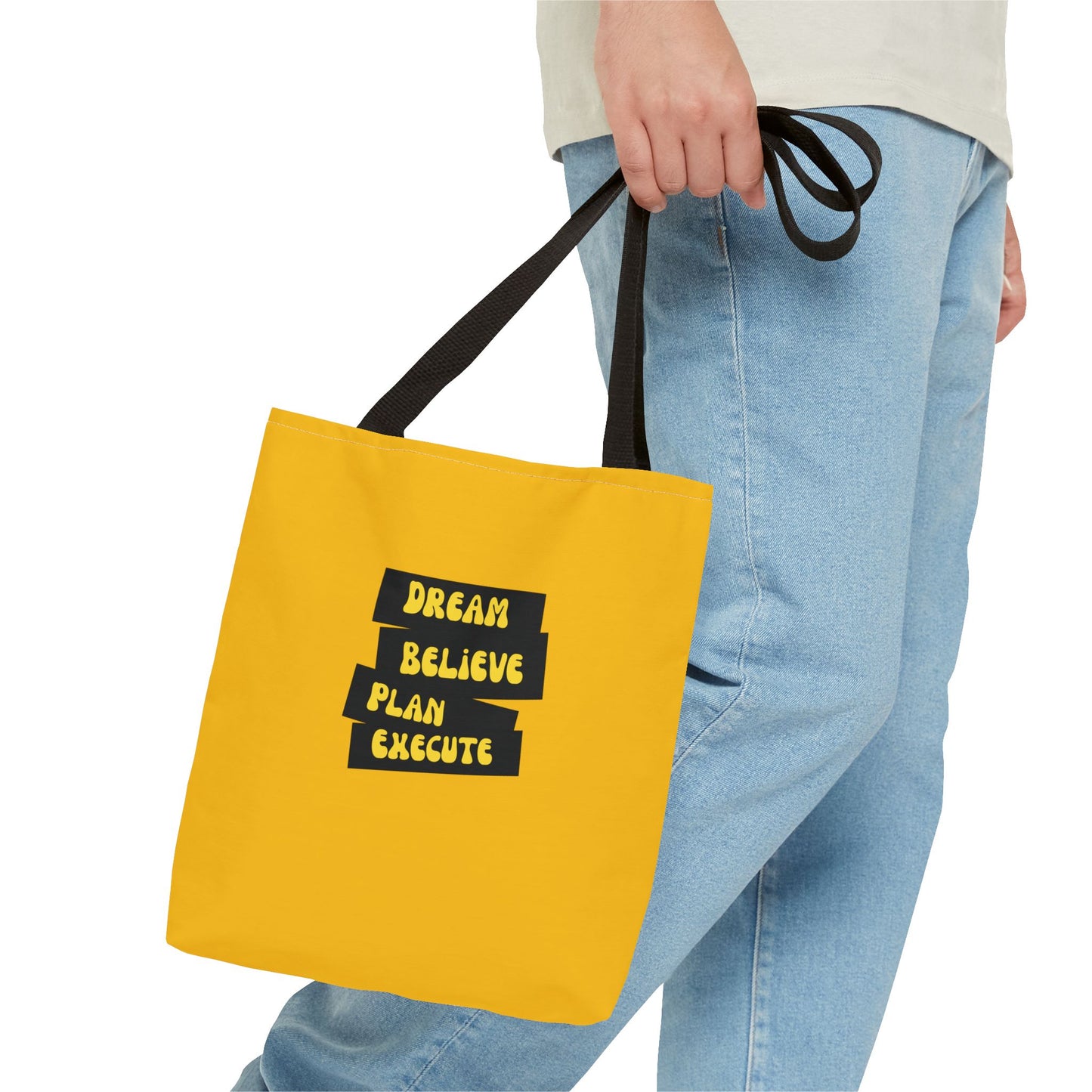 Dream Believe Plan Execute Tote Bag (AOP)