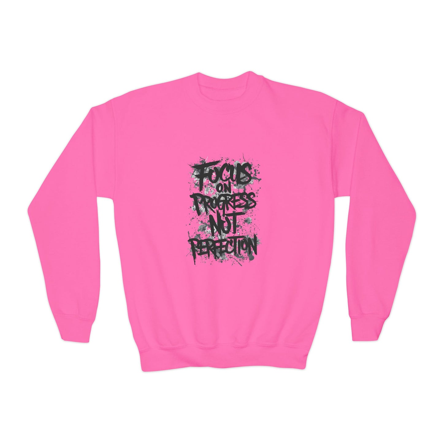 Focus On Progress Not Perfection Youth Crewneck Sweatshirt