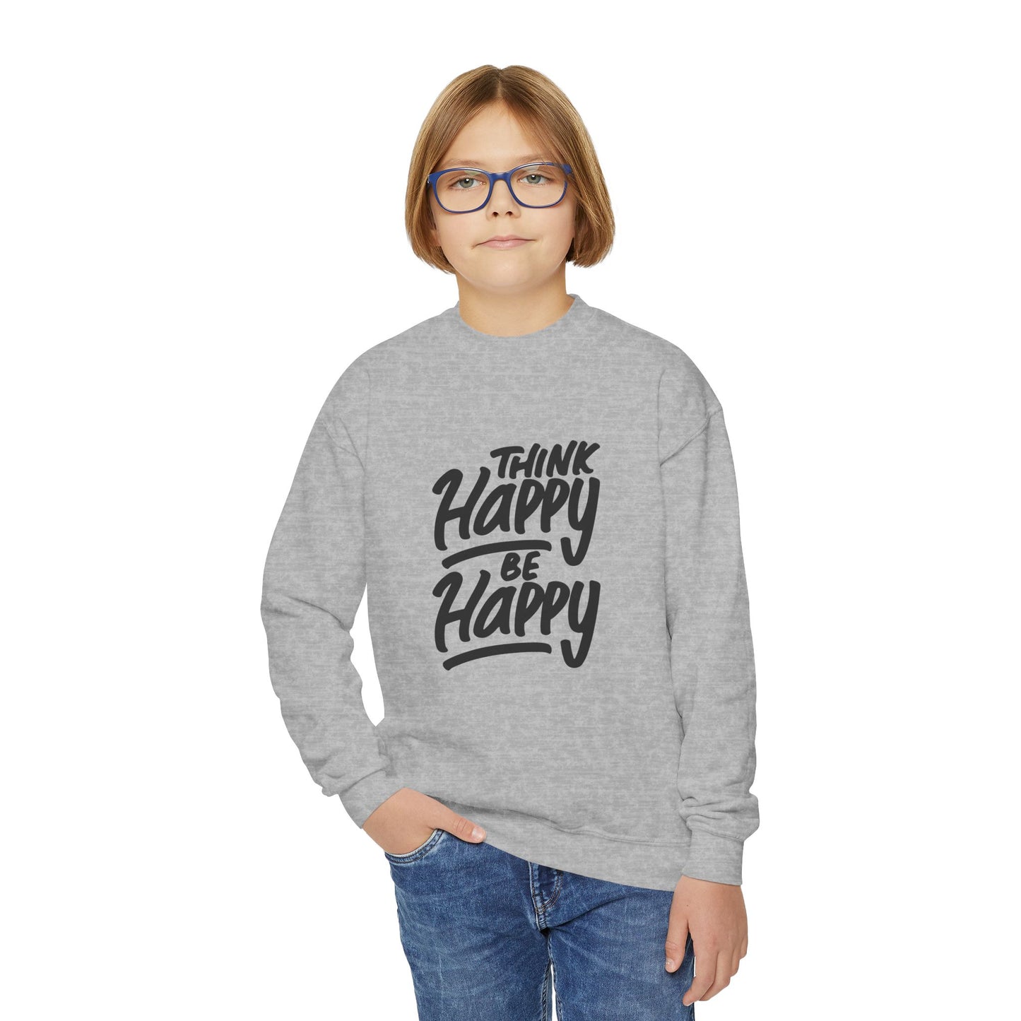 Think Happy Be Happy Youth Crewneck Sweatshirt