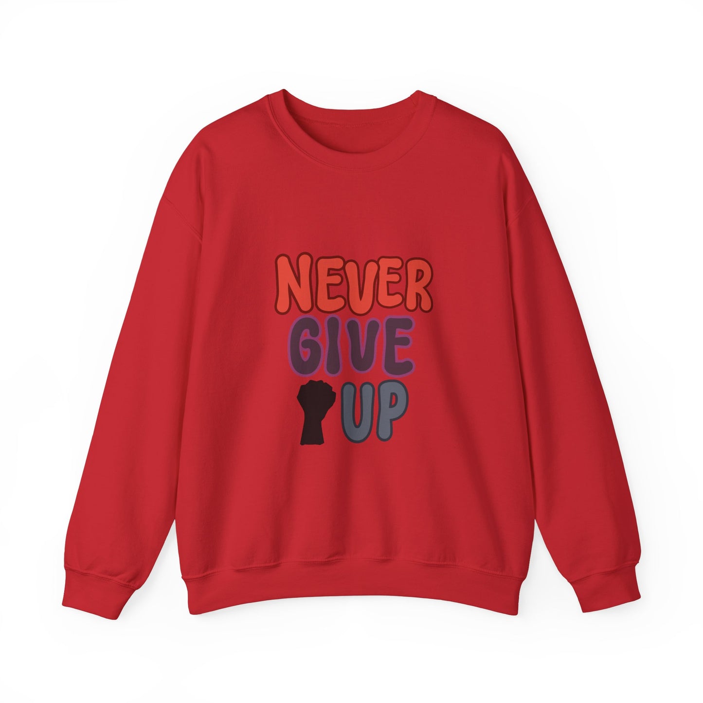 Never Give Up Unisex Heavy Blend™ Crewneck Sweatshirt