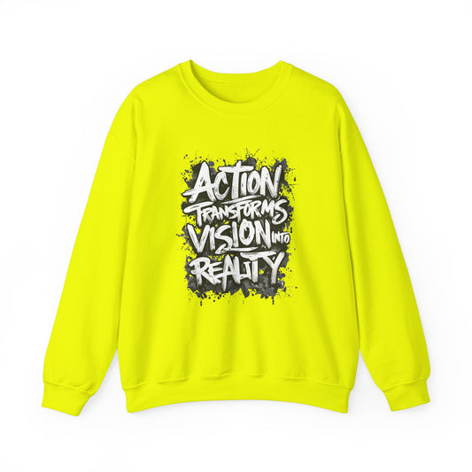 Action Transforms Vision Into Reality Unisex Heavy Blend™ Crewneck Sweatshirt