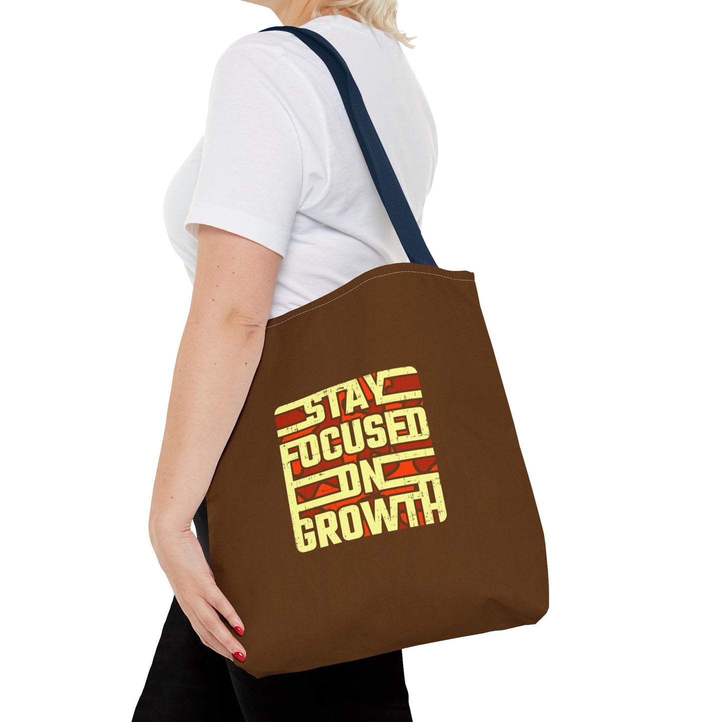 Stay Focused On Growth Tote Bag (AOP)