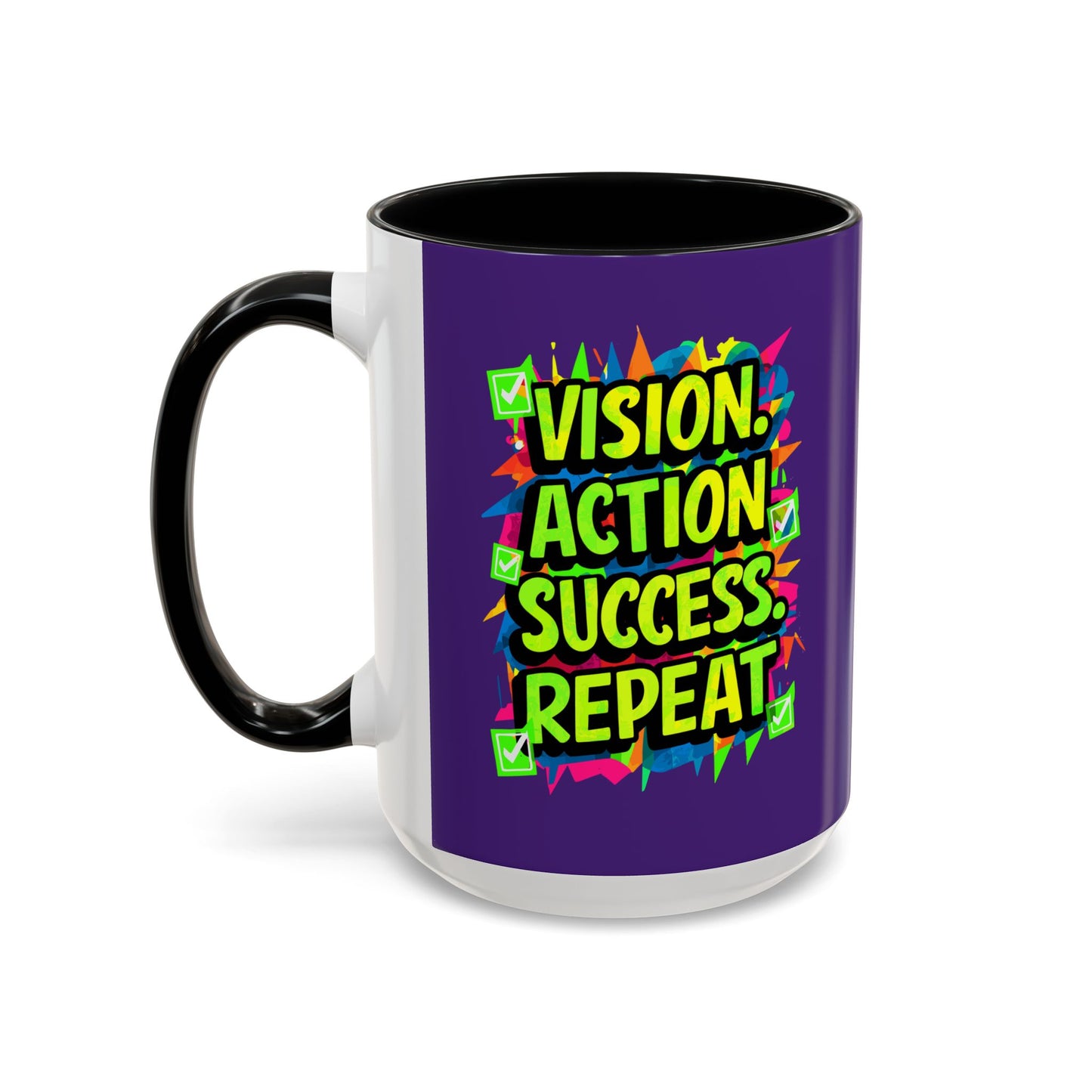 Vision Action Success Repeat Accent Coffee Mug (11, 15oz)