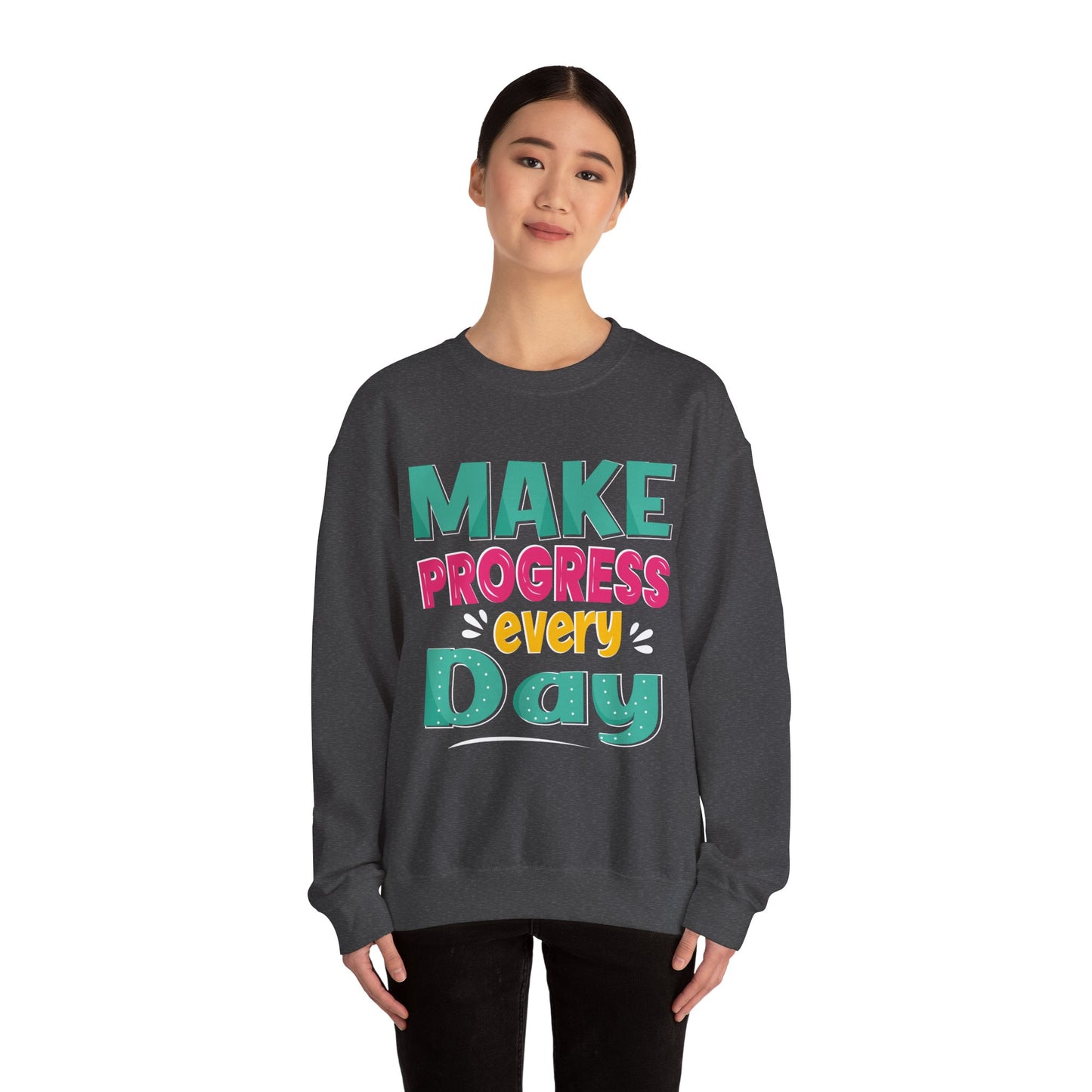 Make Progress Every Day Unisex Heavy Blend™ Crewneck Sweatshirt