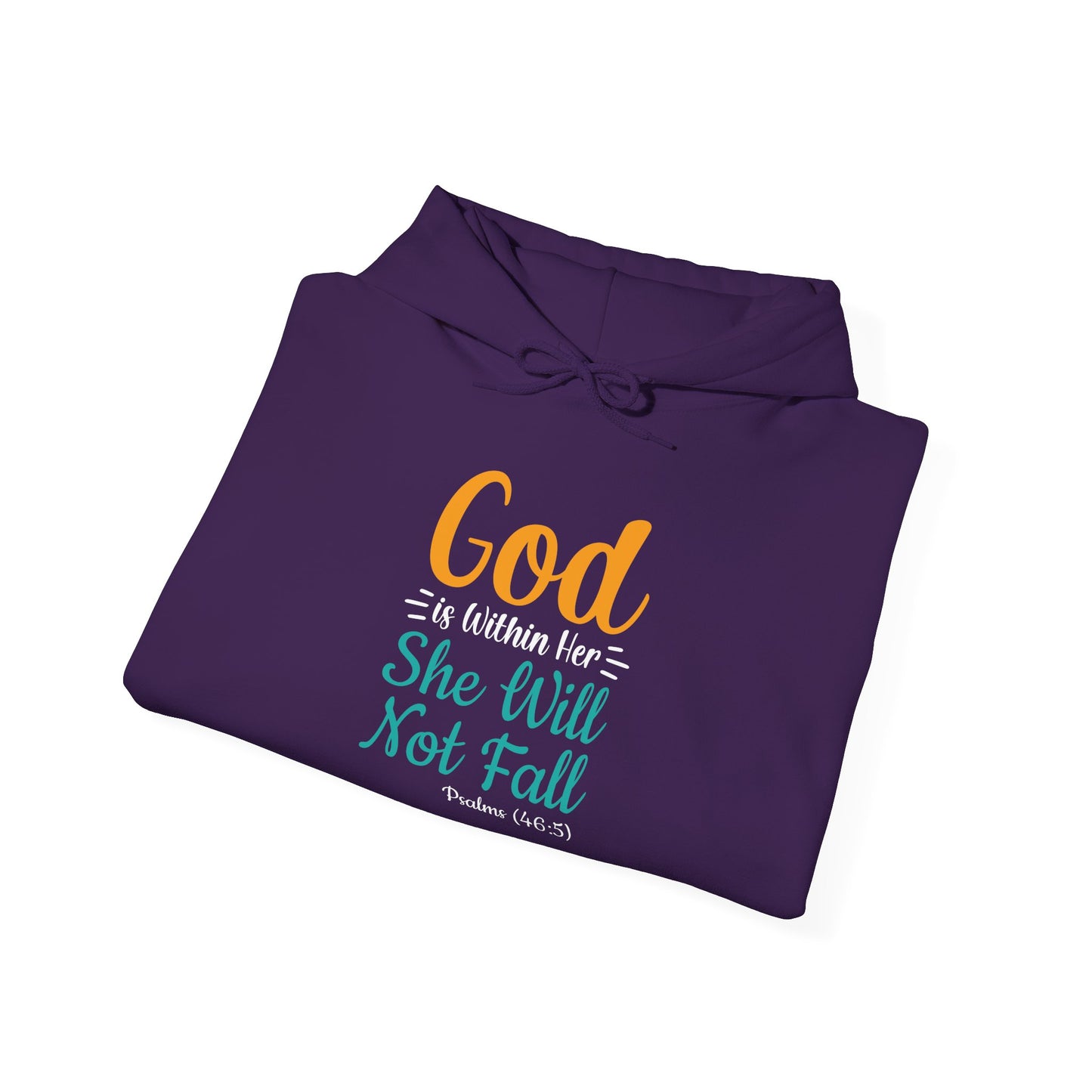 Good Is Within Her She Will Not Fall Unisex Heavy Blend™ Hooded Sweatshirt