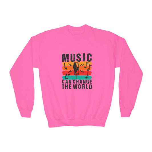 Music Can Change The World Youth Crewneck Sweatshirt