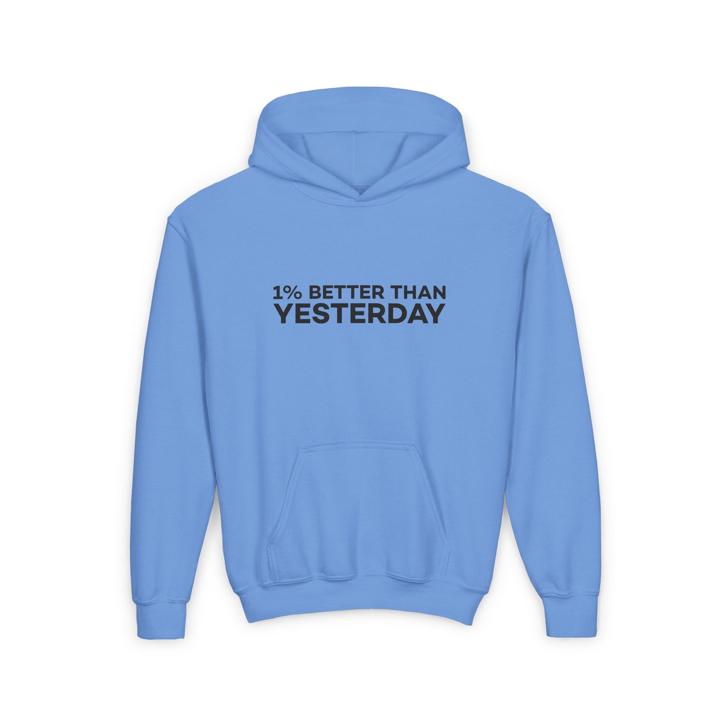 1% Better Than Yesterday Youth Heavy Blend Hooded Sweatshirt