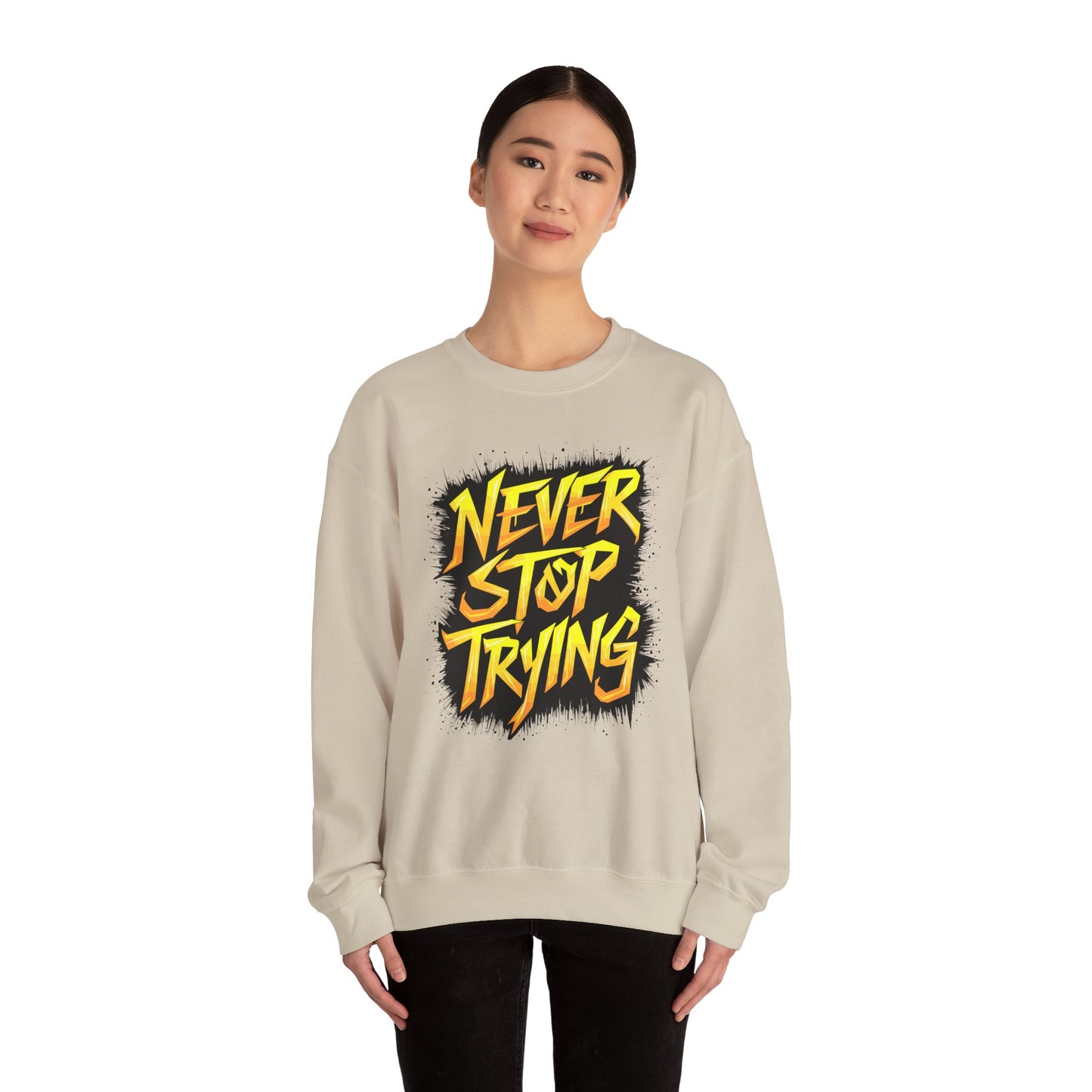 Never Stop Trying Unisex Heavy Blend™ Crewneck Sweatshirt