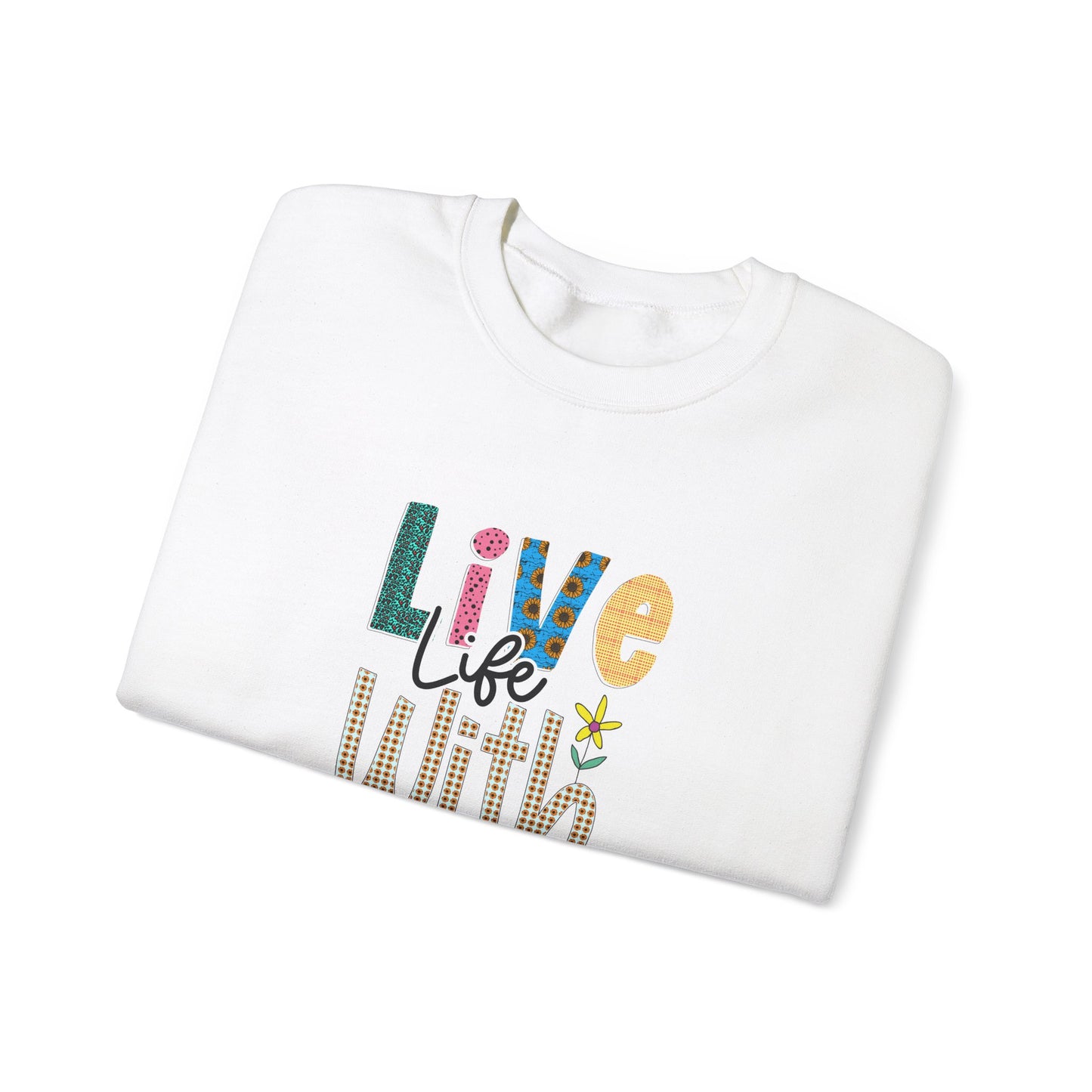 Live Life With Joy Unisex Heavy Blend™ Crewneck Sweatshirt