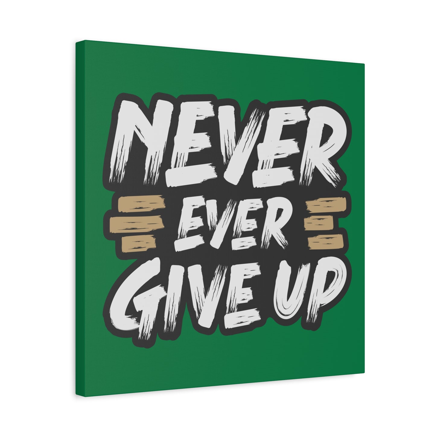 Never Give Up Matte Canvas, Stretched, 1.25"