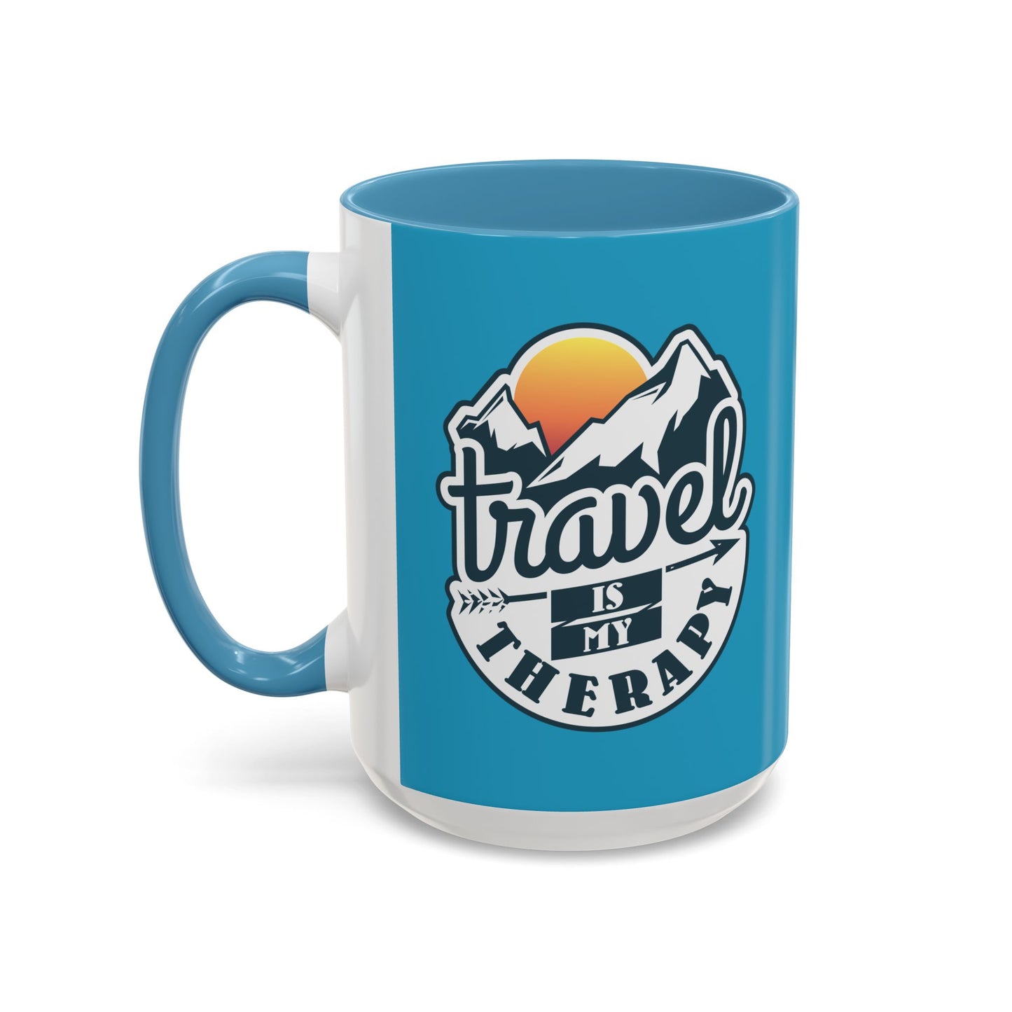 Travel Is My Therapy Accent Coffee Mug (11, 15oz)
