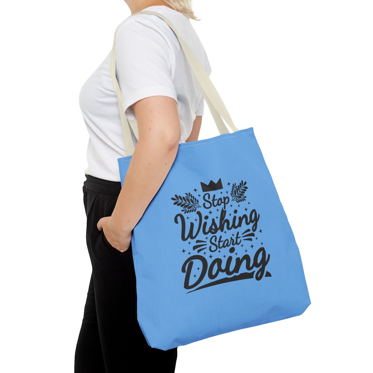 Stop Wishing Start Doing Tote Bag (AOP)