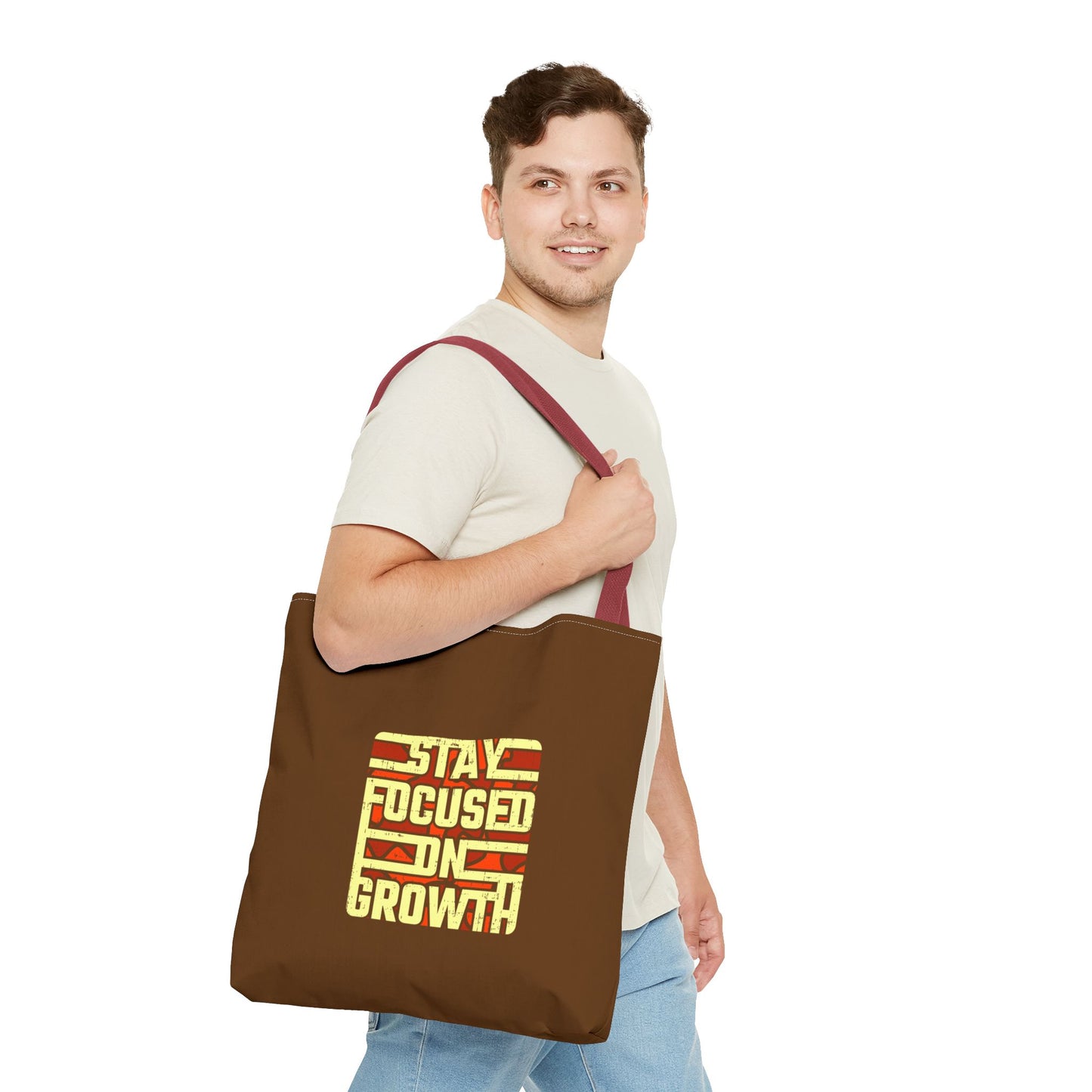 Stay Focused On Growth Tote Bag (AOP)