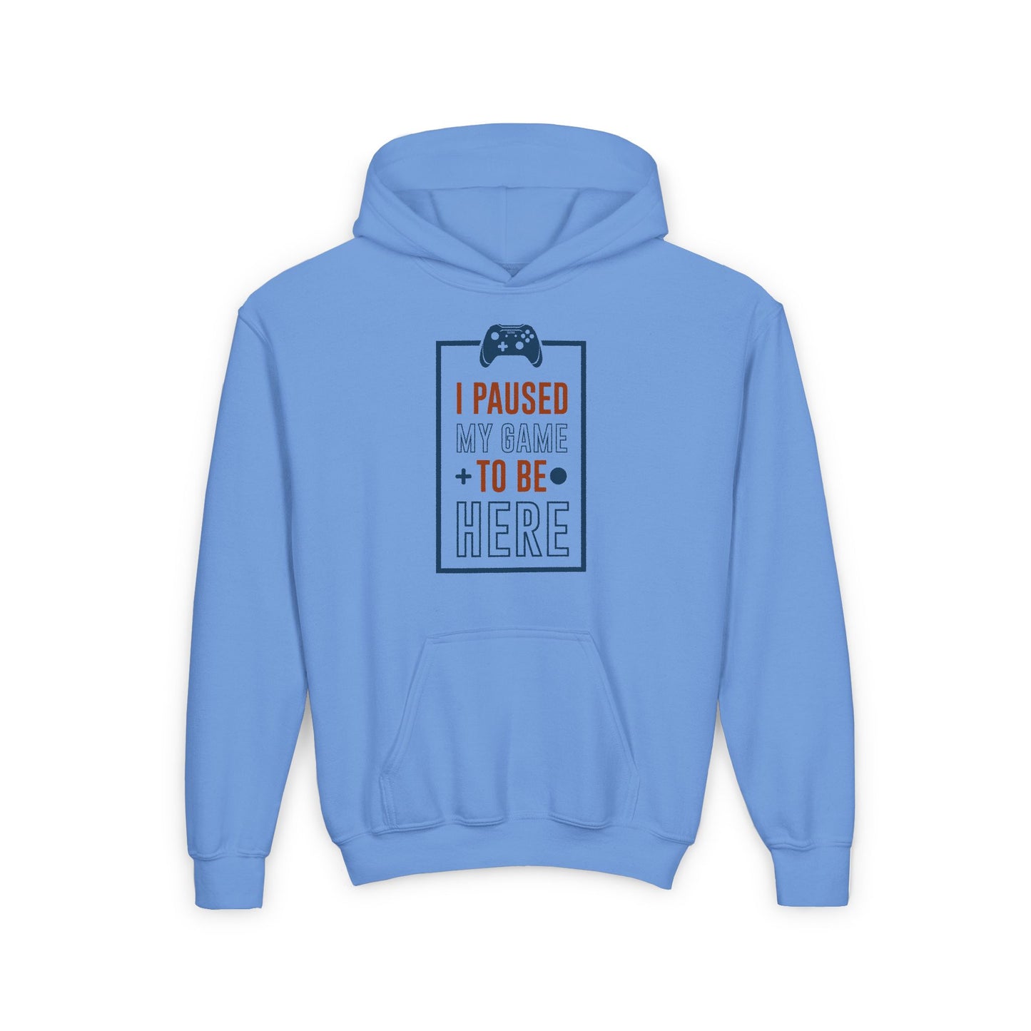 I Pushed My Game To Be Here Youth Heavy Blend Hooded Sweatshirt