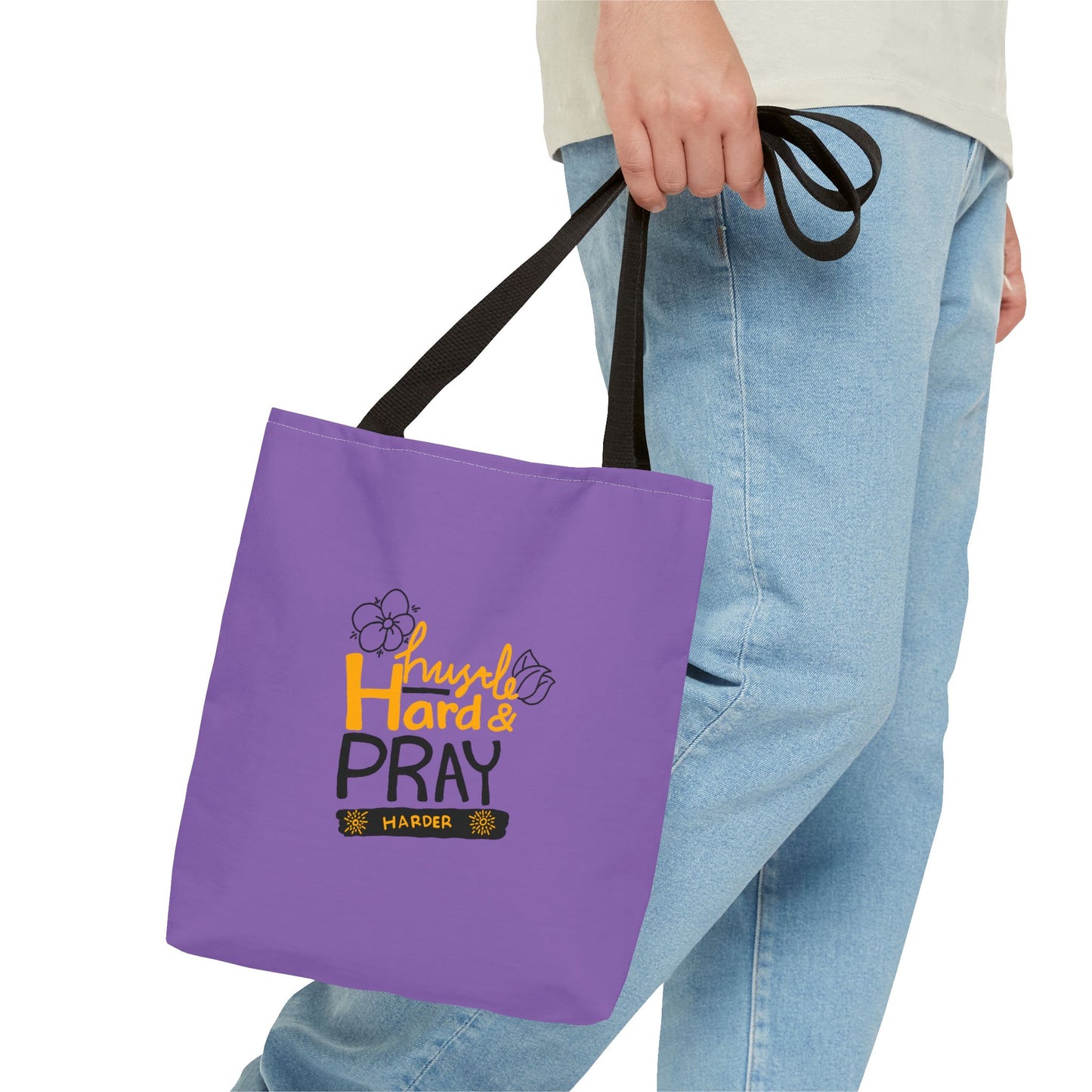 Hustle Hard And Pray Harder Tote Bag (AOP)