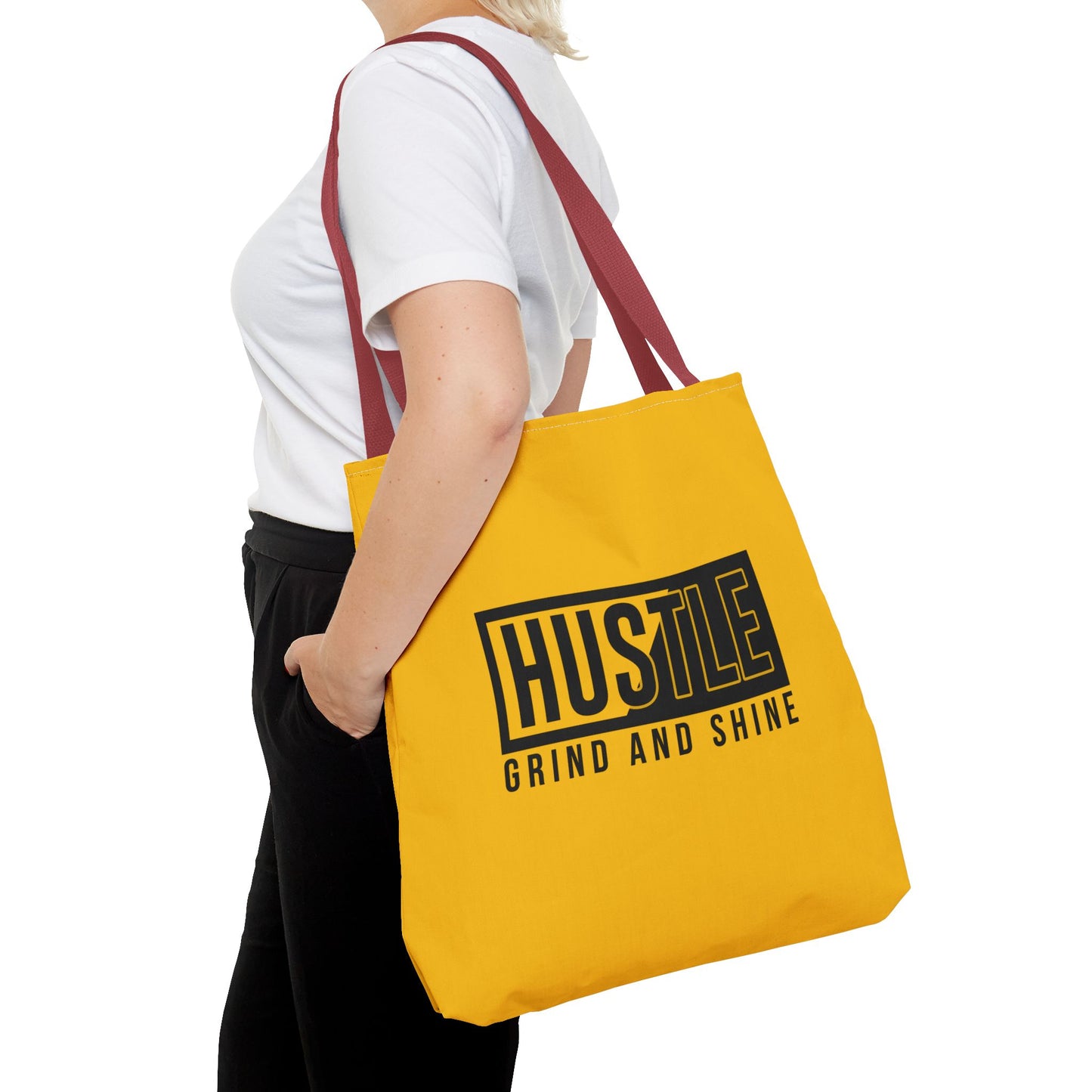 Hustle Grind And Shine Tote Bag (AOP)