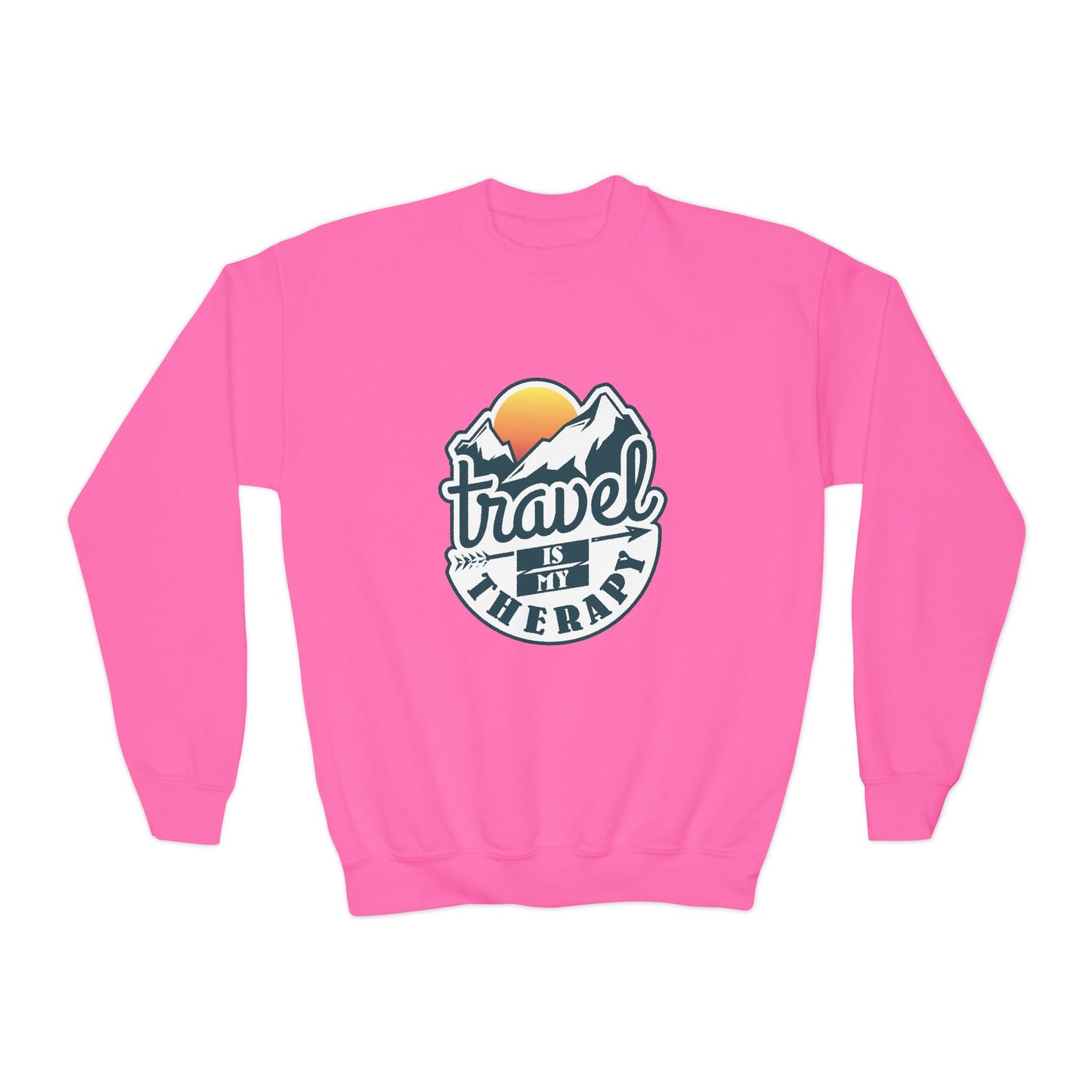 Travel Is My Therapy Youth Crewneck Sweatshirt