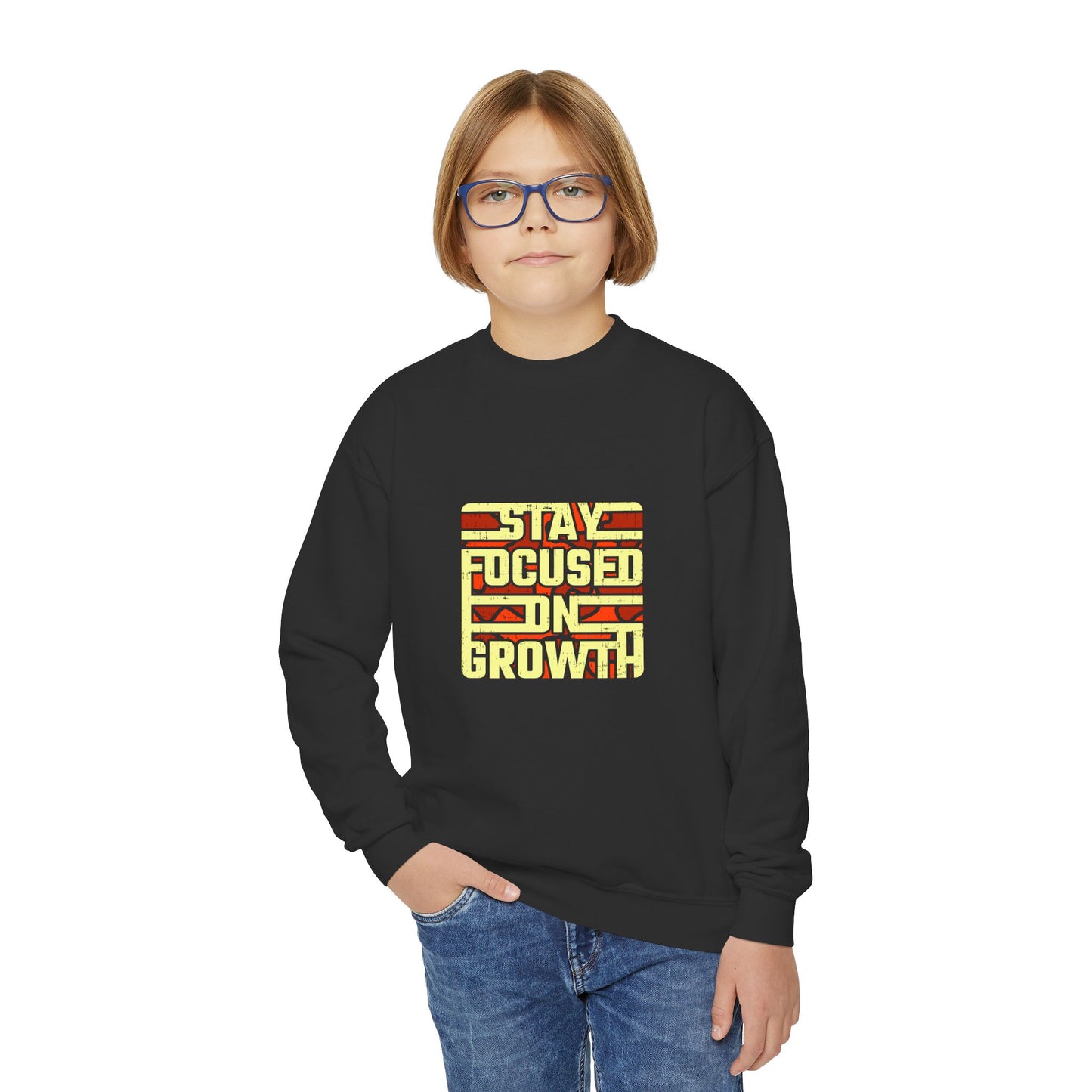 Stay Focused On Growth Youth Crewneck Sweatshirt