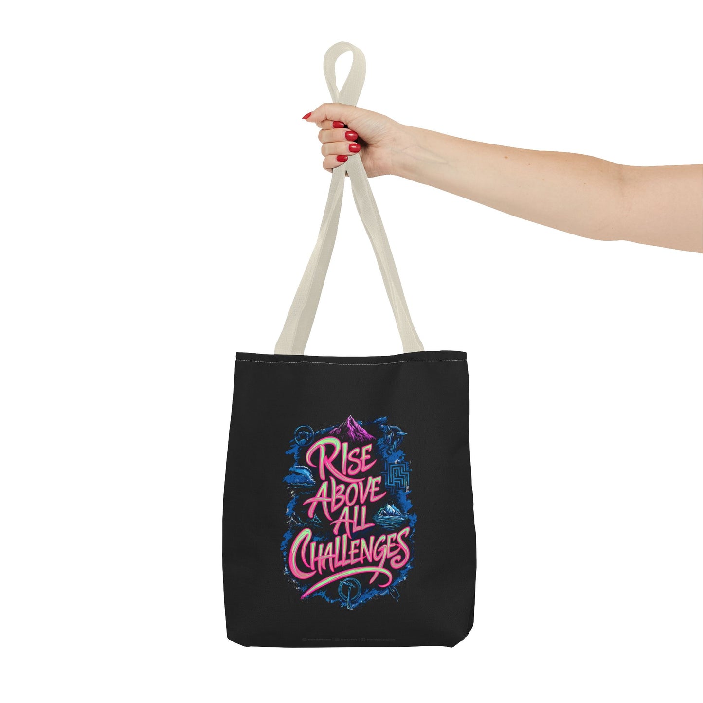 Rise Above All Challenges Tote Bag (AOP)