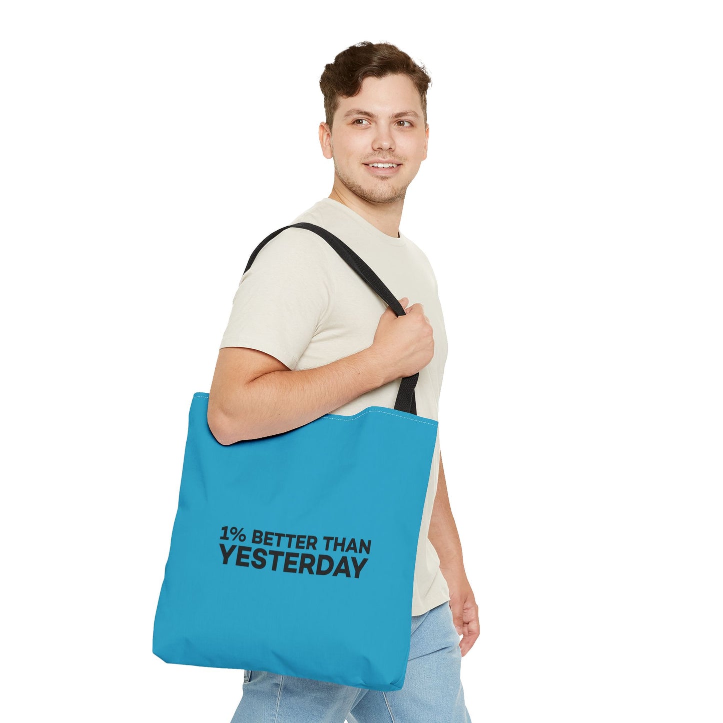 1% Better Than Yesterday Tote Bag (AOP)