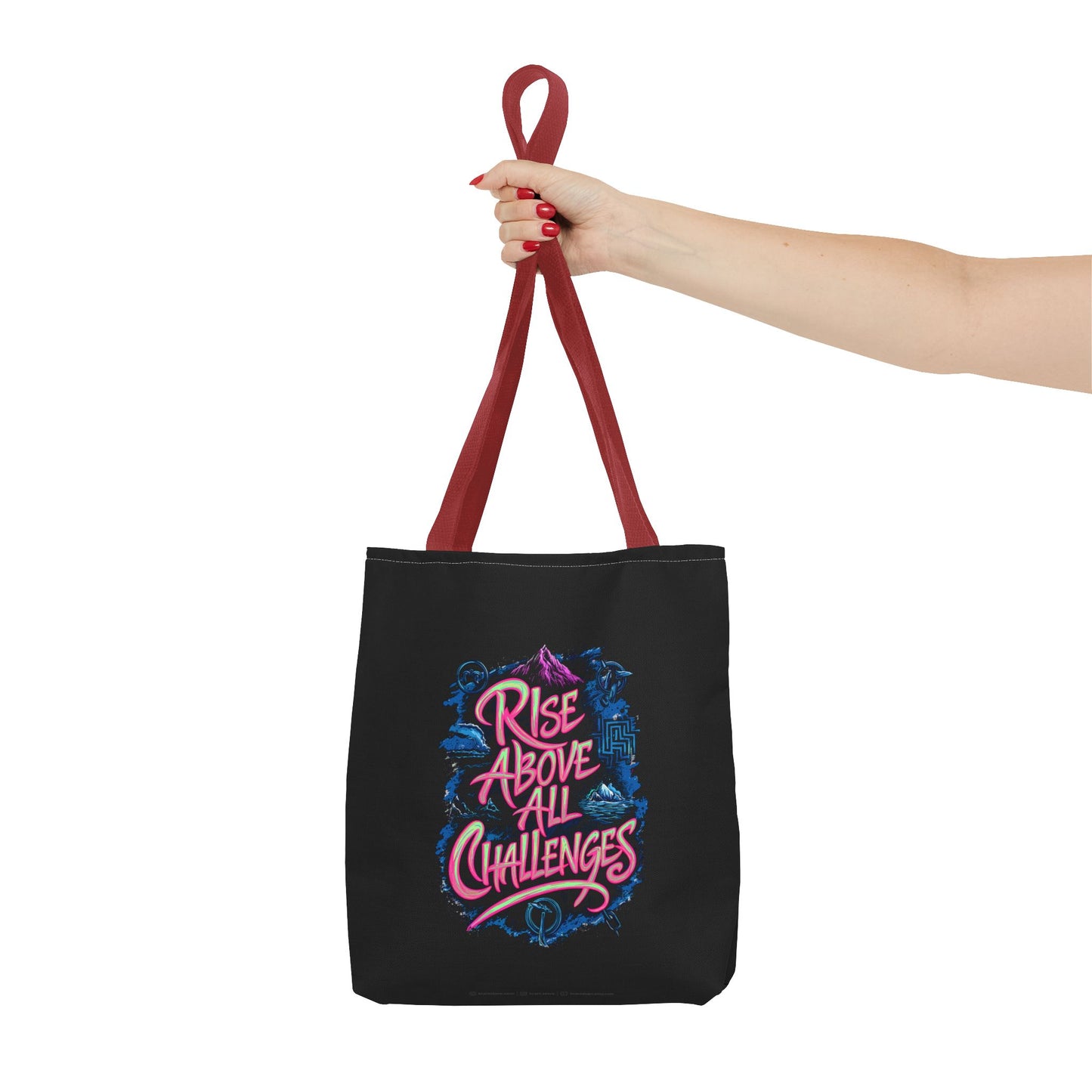 Rise Above All Challenges Tote Bag (AOP)