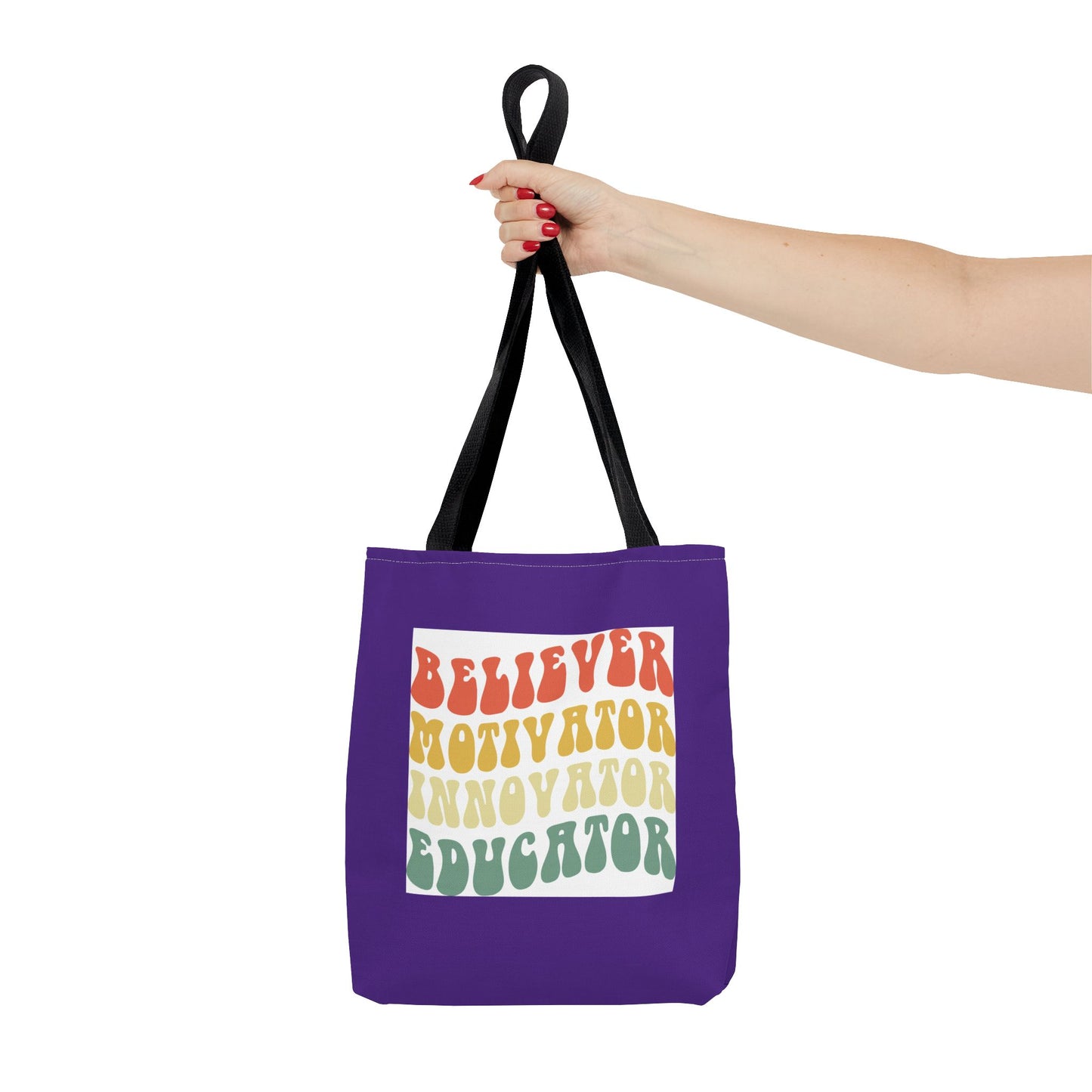 Believer Motivator Innovator Educator Tote Bag (AOP)