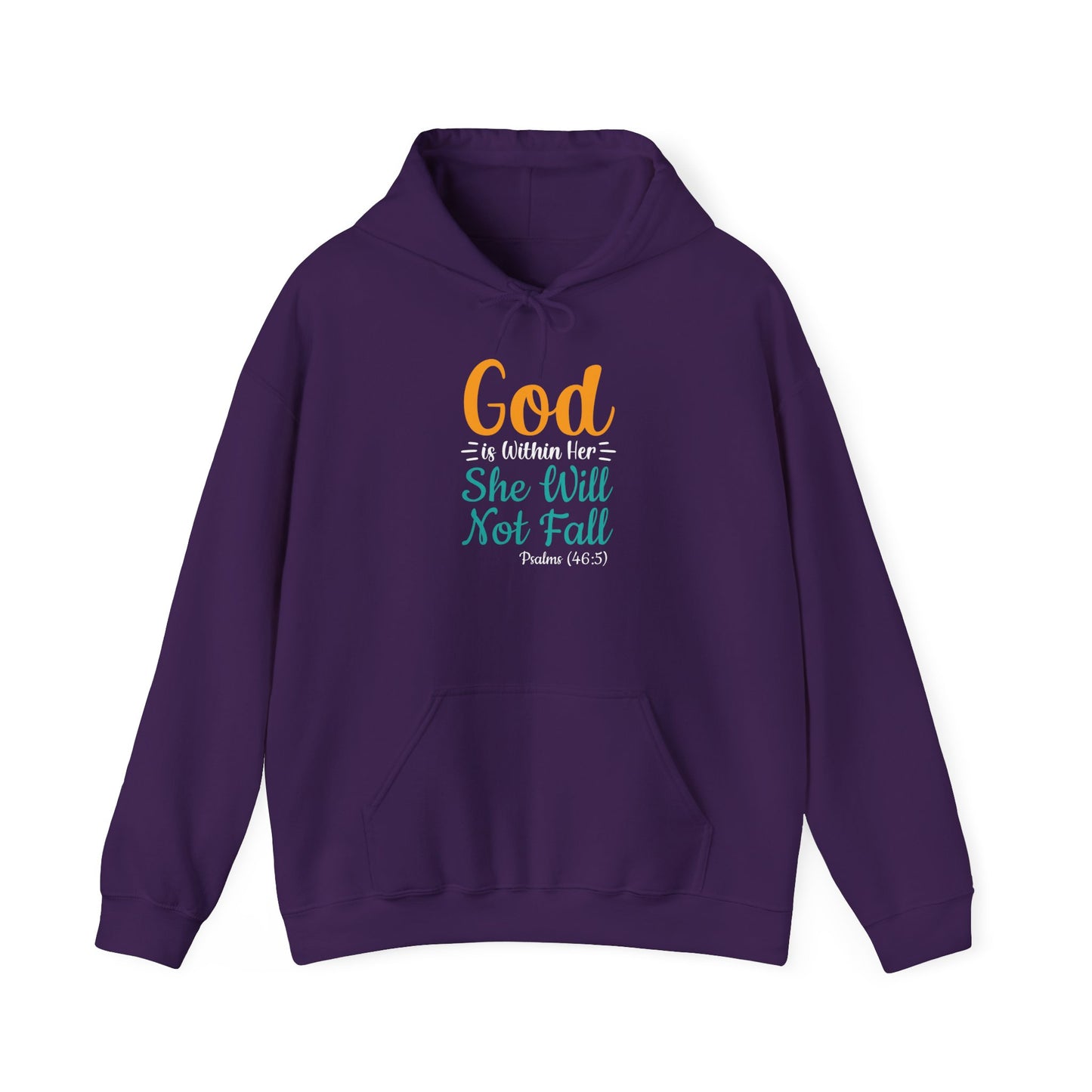 Good Is Within Her She Will Not Fall Unisex Heavy Blend™ Hooded Sweatshirt