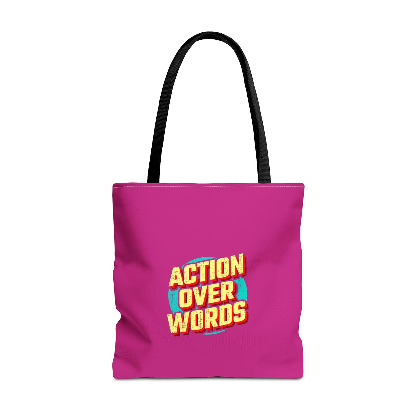 Action Over Words Tote Bag (AOP)