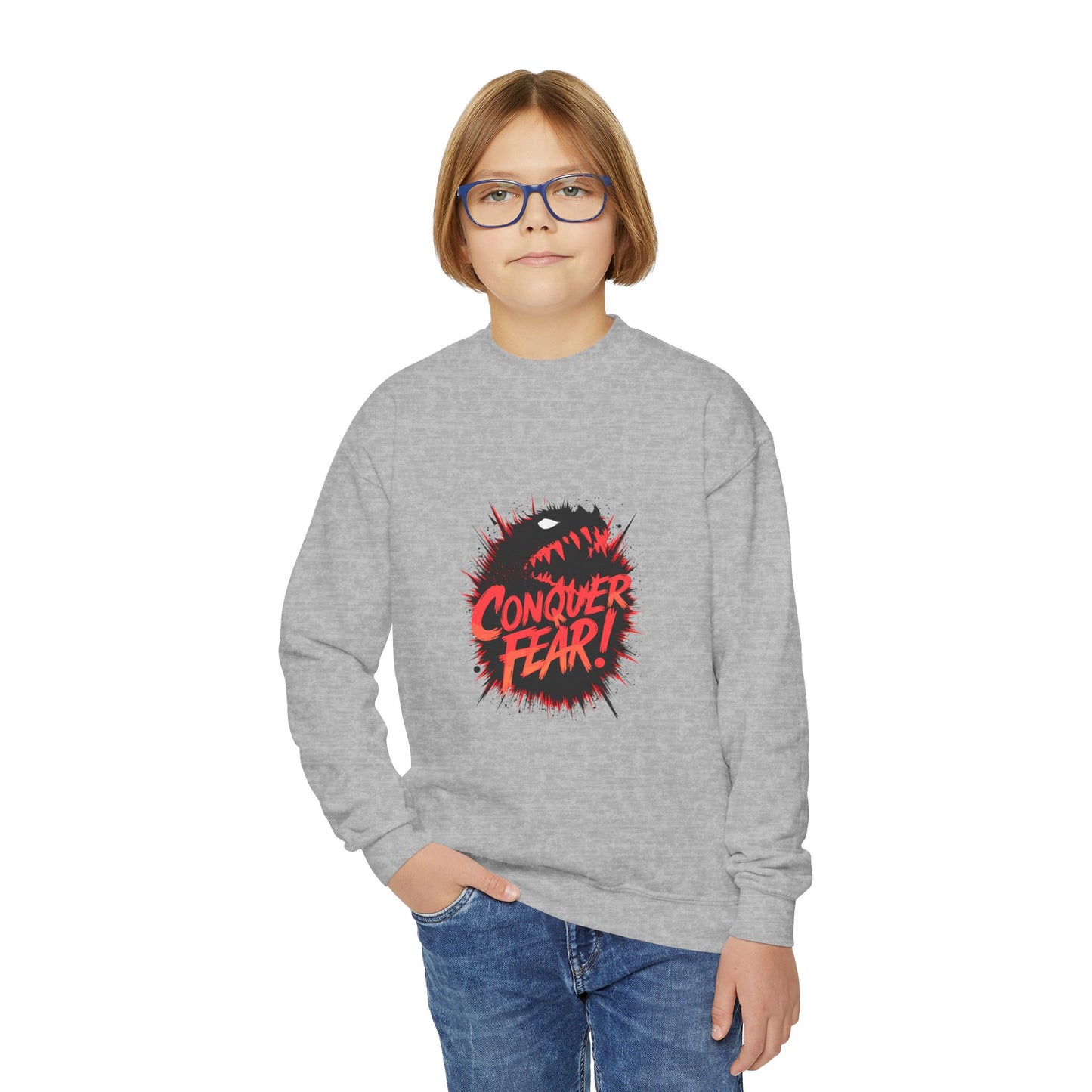Conquer Fear! Youth Crewneck Sweatshirt